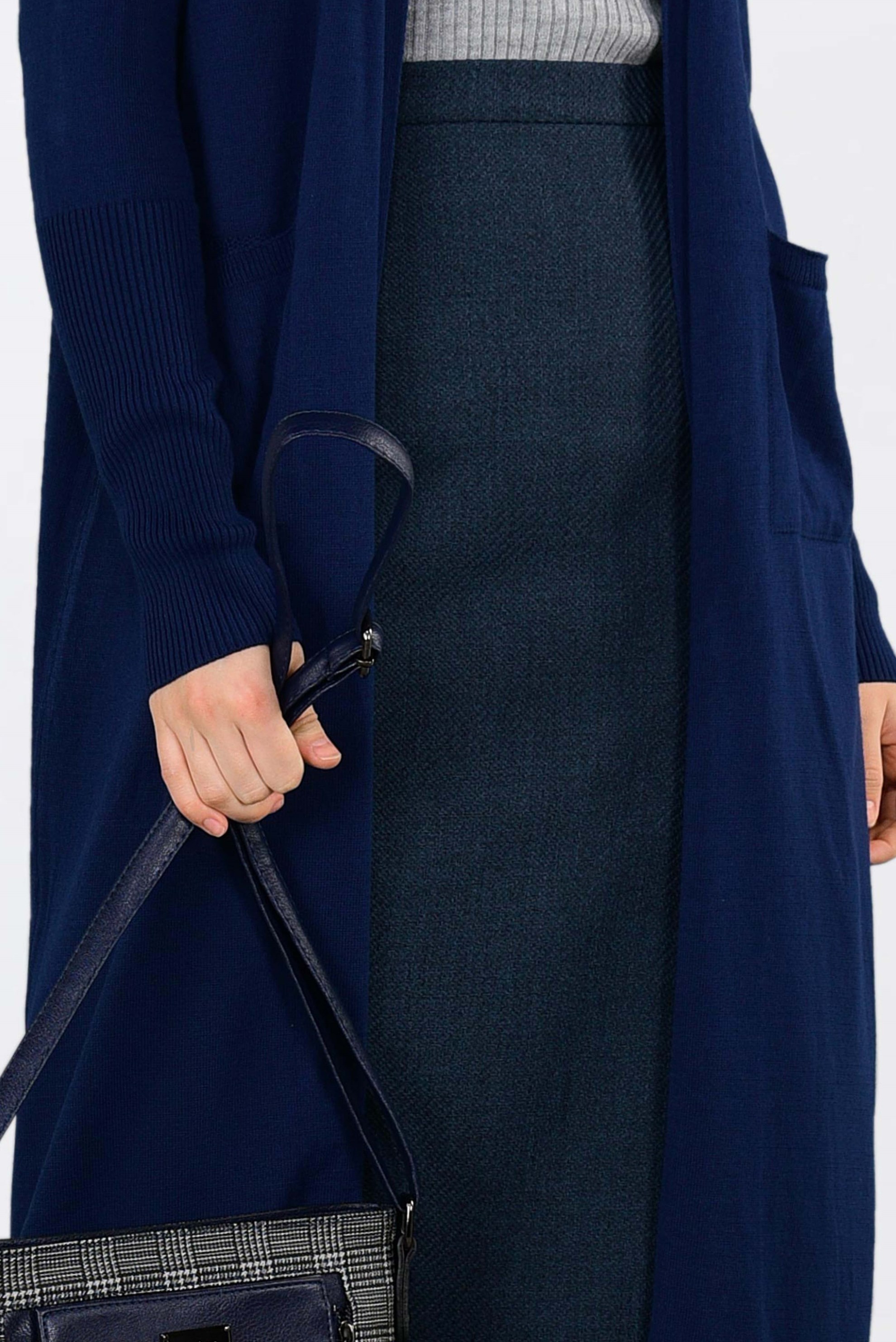 Tesettür giyim LACİVERT FERMUARLI KLASİK KALEM ETEK 6298