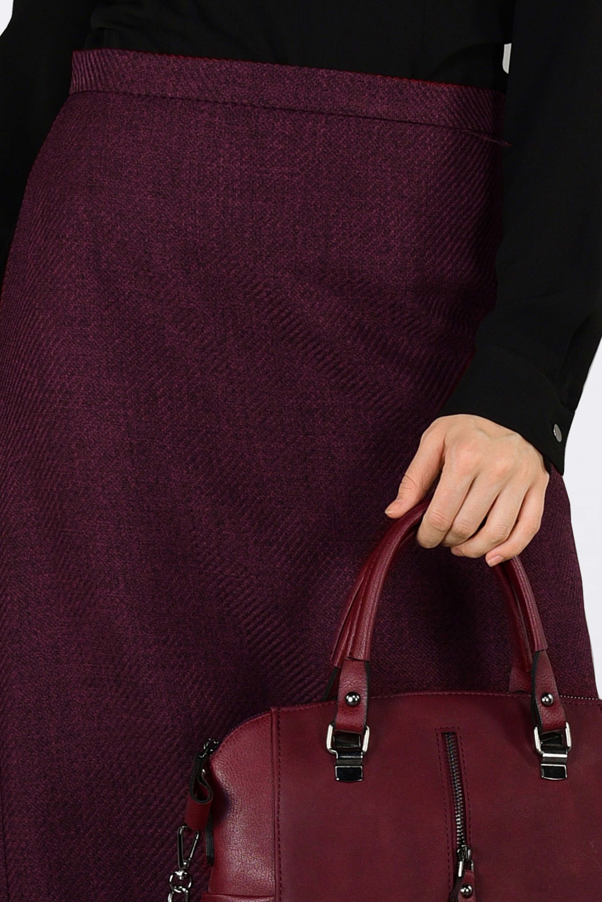 Tesettür giyim BORDO FERMUARLI KLASİK KALEM ETEK 6298