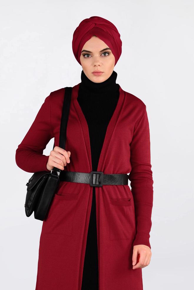 Tesettür giyim  CEPLİ UZUN HIRKA 4834  - ALVİNA