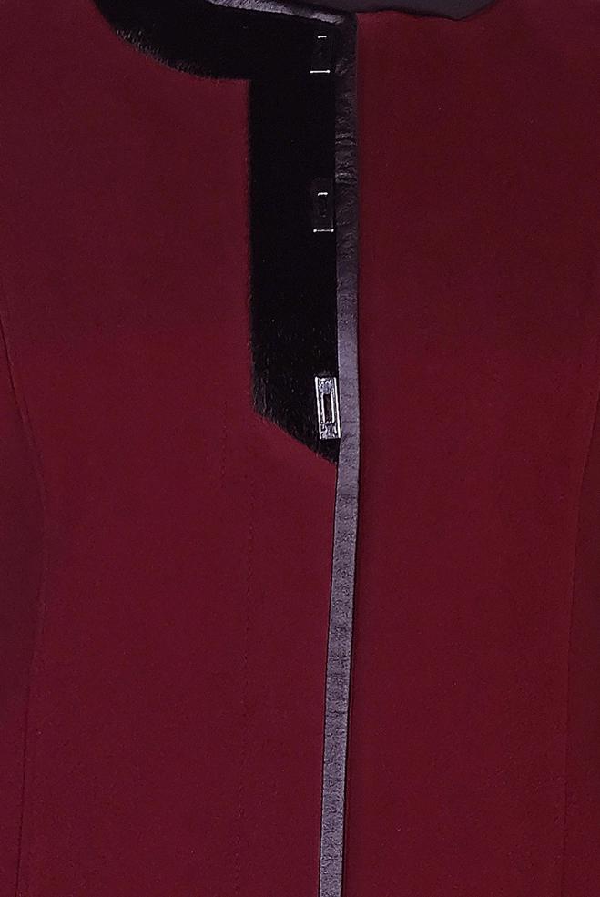 Hijab clothing CLARET RED CREW-NECK CACHE COAT 9811 - ALVİNA