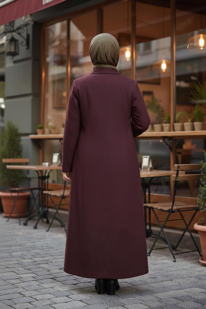 Hijab clothing DAMSON BUTTONED WALKER COAT 9836 - ALVİNA