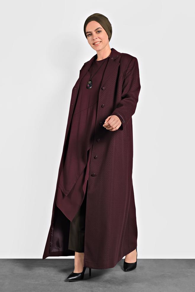 Hijab clothing DAMSON BUTTONED WALKER COAT 9836 - ALVİNA
