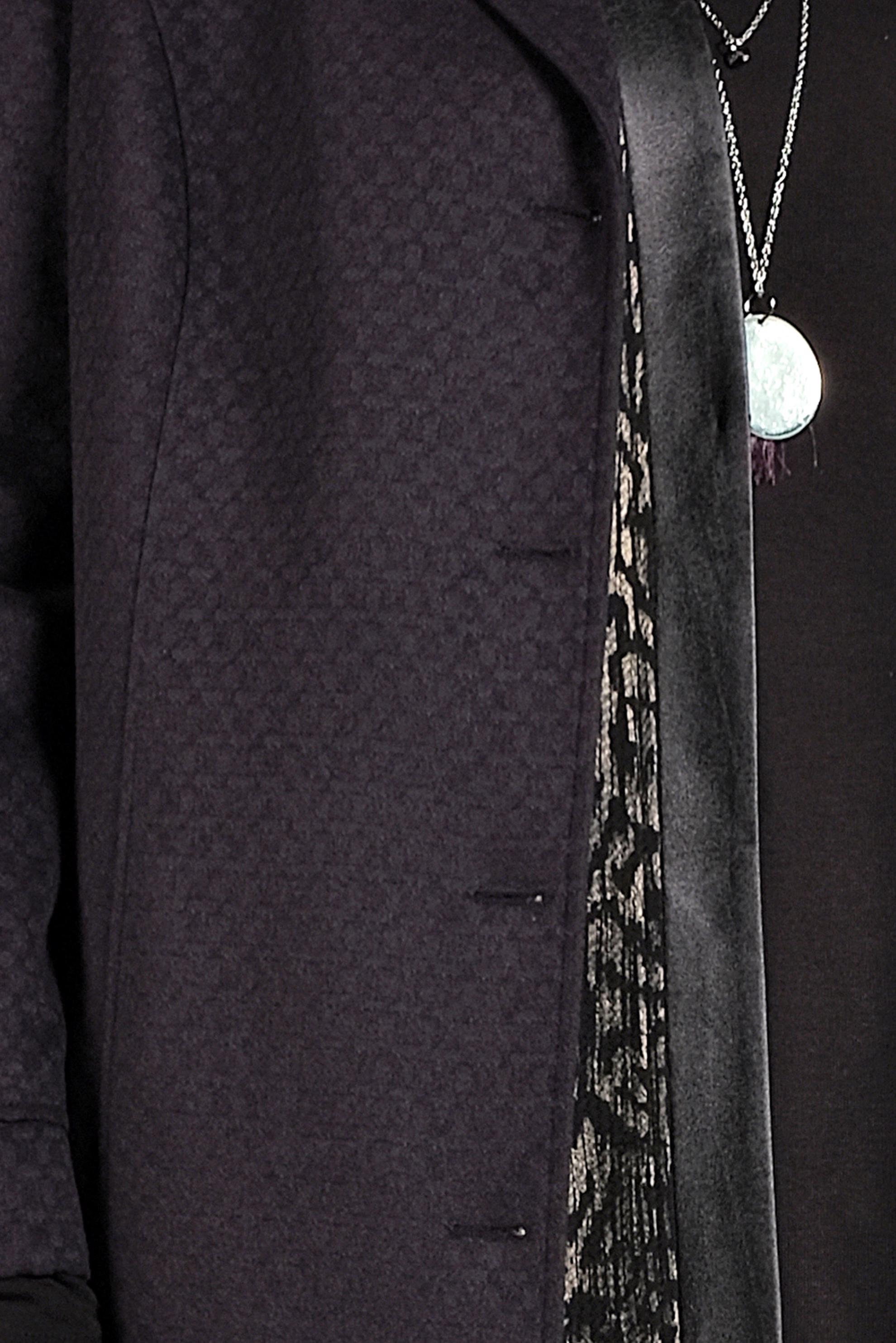 Vêtements hijab BLEU MARINE MANTEAU EN LAINE À BOUTONÉ 9836