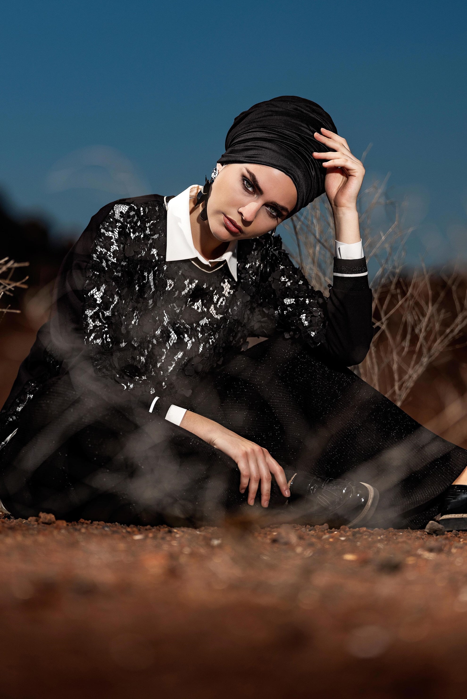 Tesettür giyim SİYAH FİTİLLİ TRİKO PANTOLON 7400