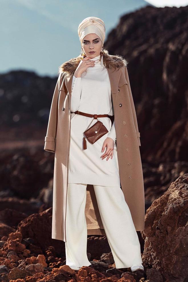 Tesettür giyim  FİTİLLİ TRİKO PANTOLON 7400 - ALVİNA