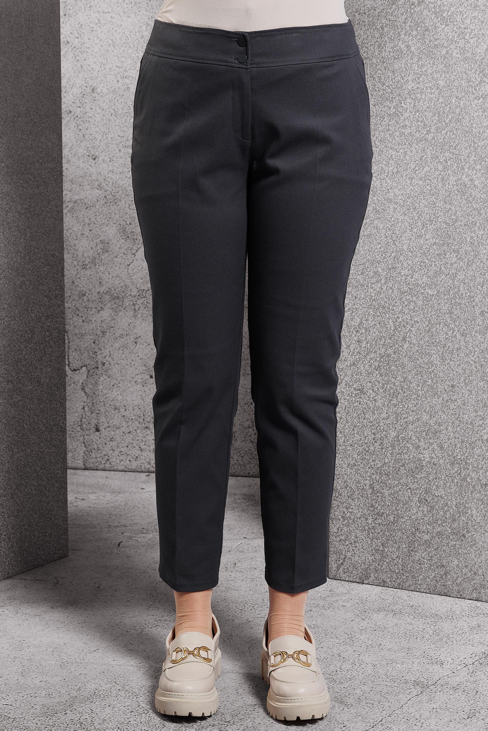 Tesettür giyim GRİ DAR PAÇA FERMUARLI PANTOLON 7403