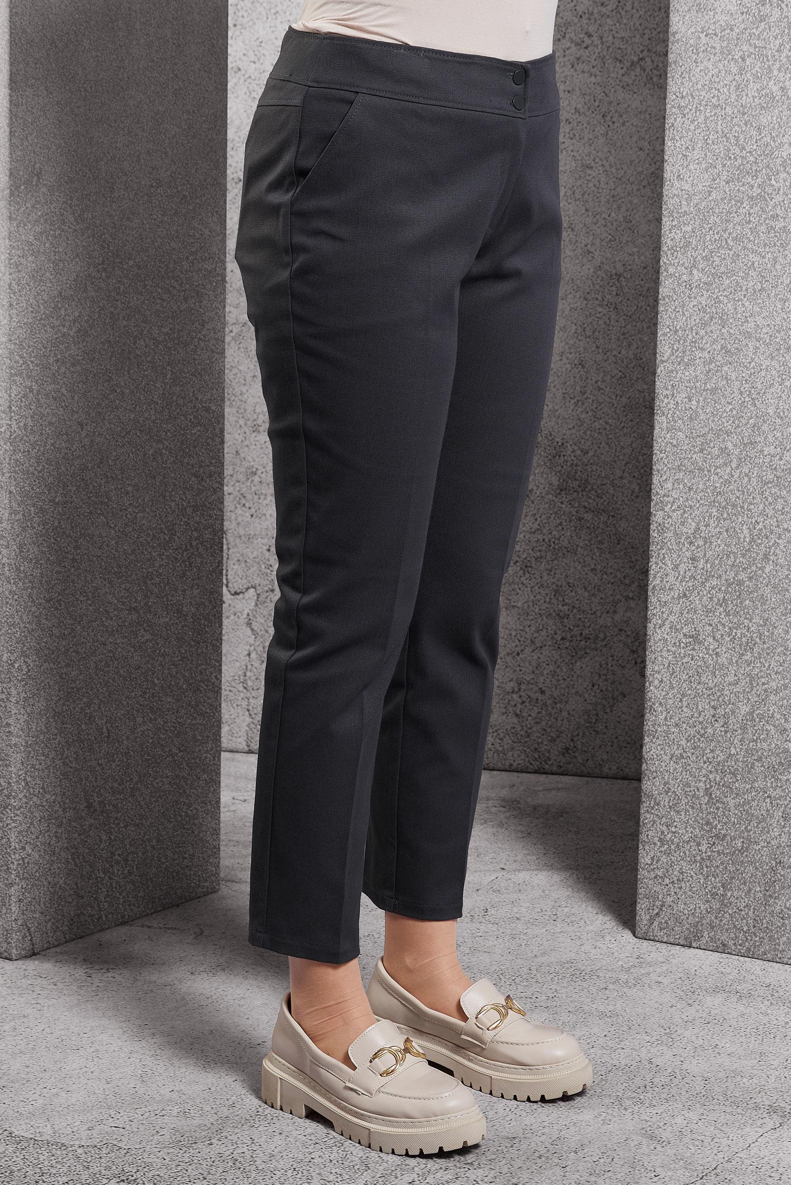 Tesettür giyim GRİ DAR PAÇA FERMUARLI PANTOLON 7403