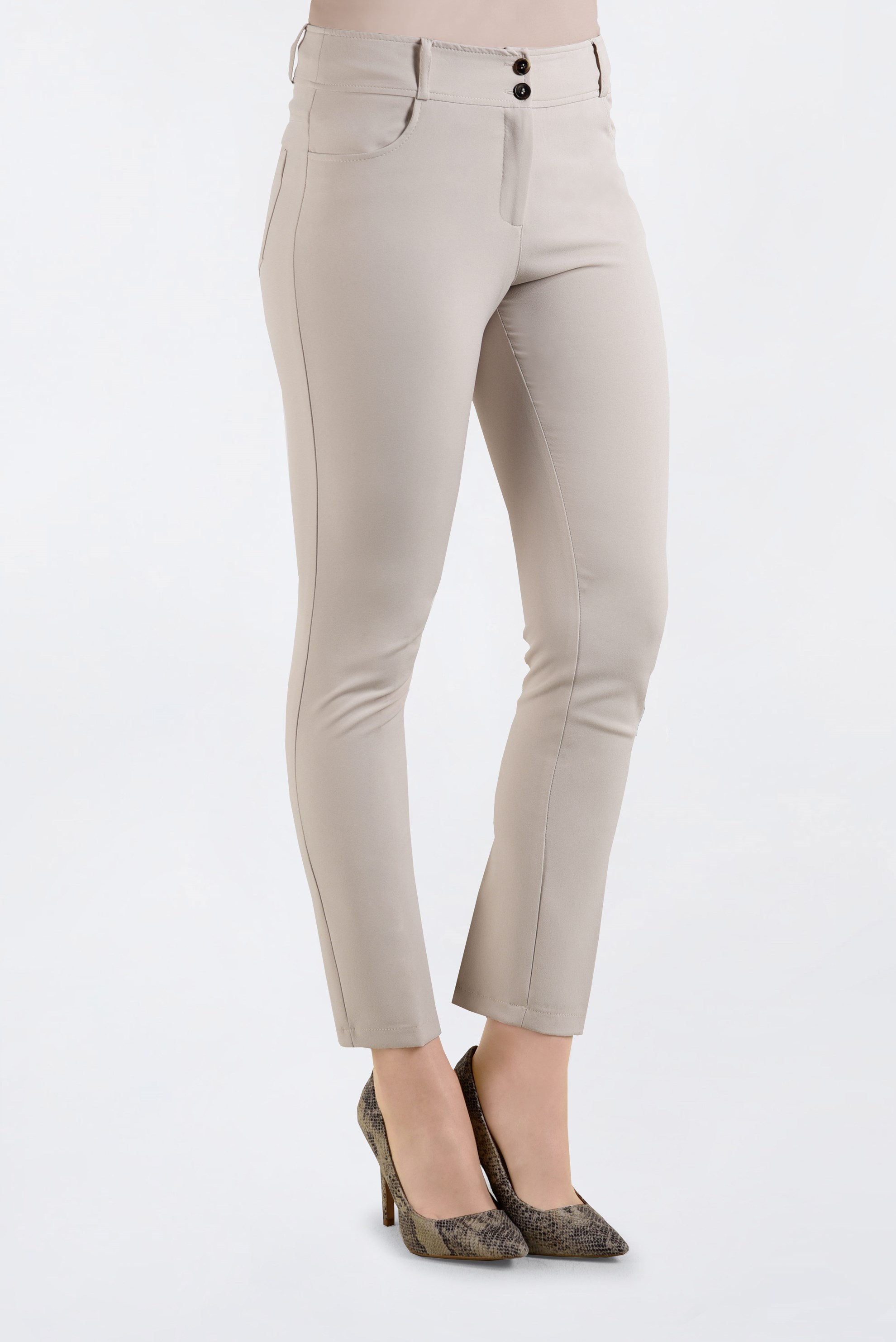 Tesettür giyim BEJ DAR PAÇA KLASİK PANTOLON 7406