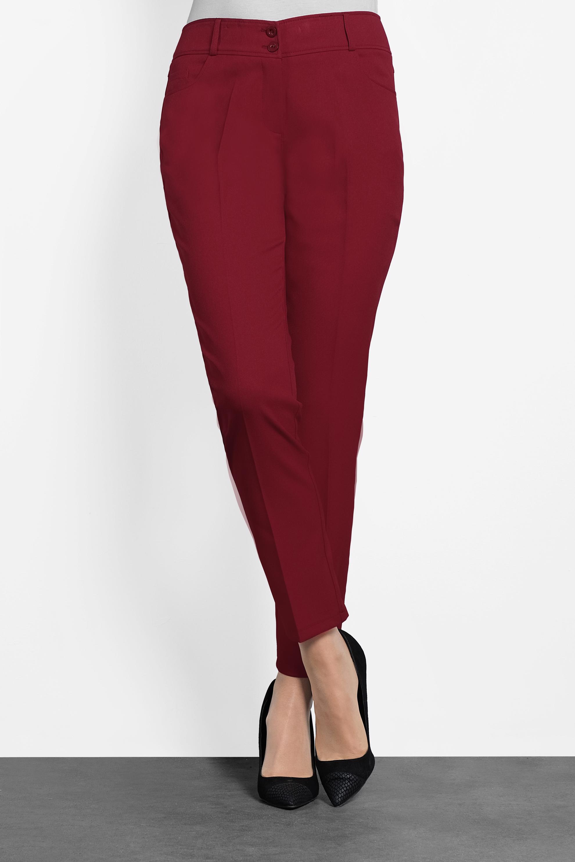 Tesettür giyim KIRMIZI ARA BEL DAR PAÇA PANTOLON 7414