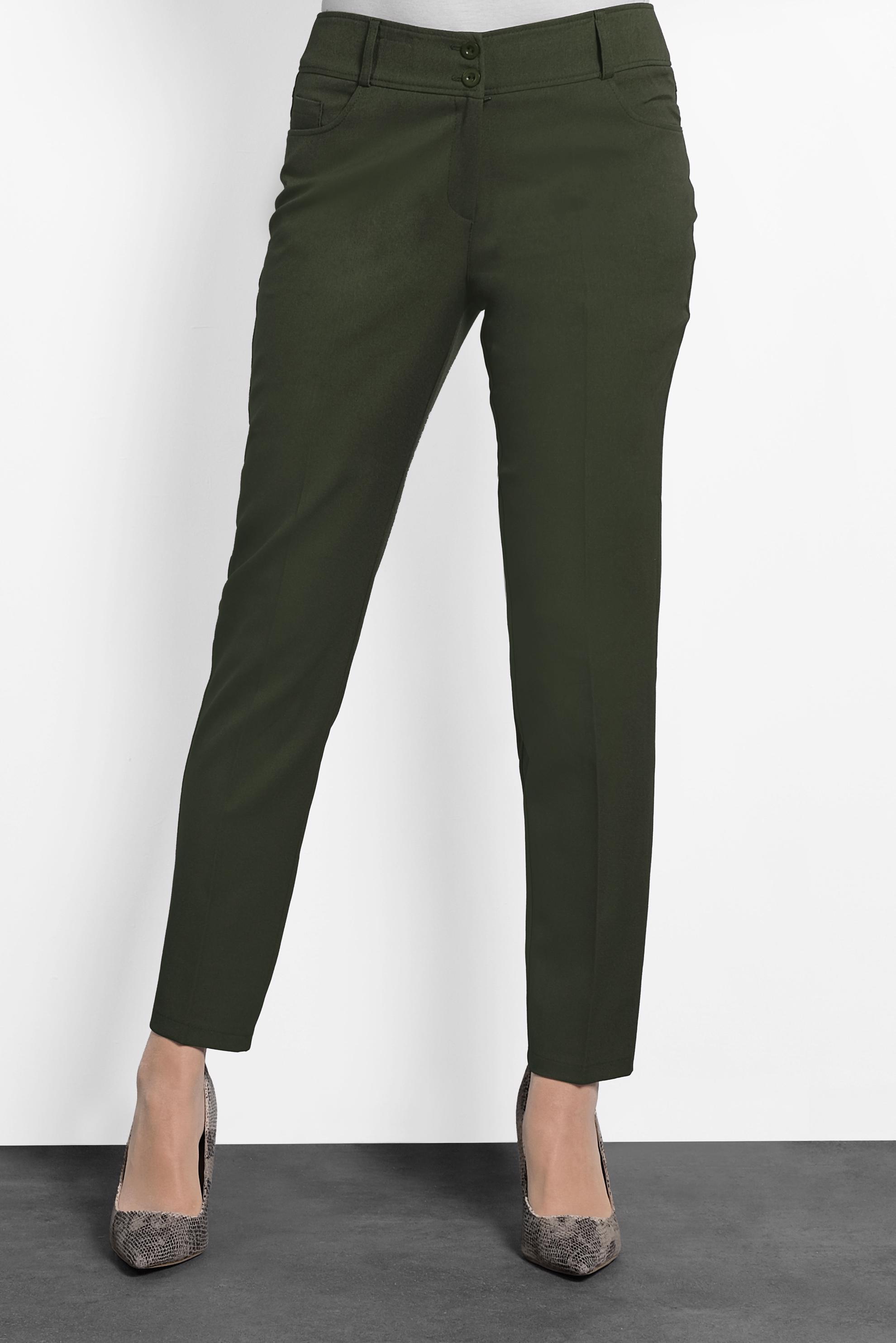 Tesettür giyim HAKİ ARA BEL DAR PAÇA PANTOLON 7414