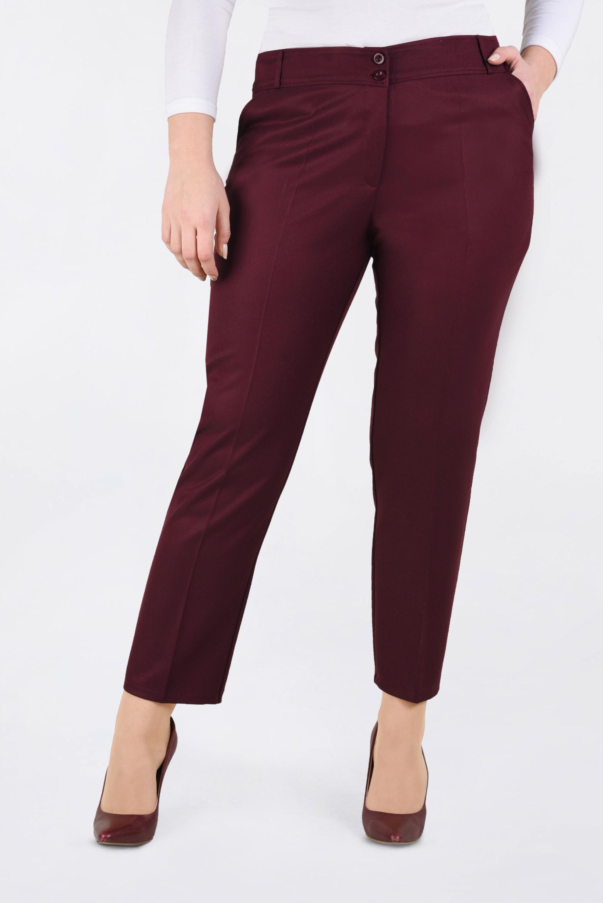 Hijab clothing CLARET RED BUTTONED CLASSIC PANTS 7415 