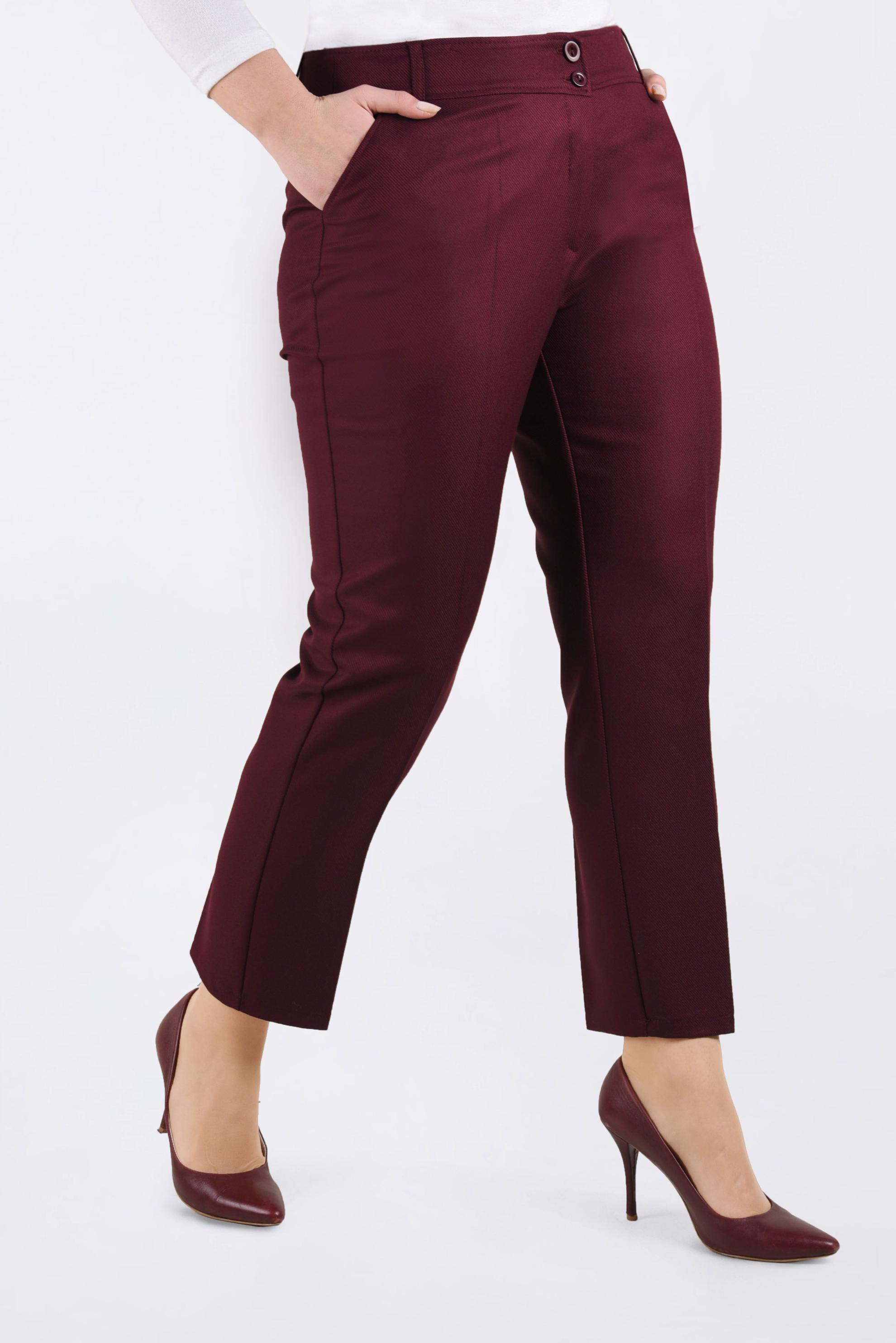 Hijab clothing CLARET RED BUTTONED CLASSIC PANTS 7415 