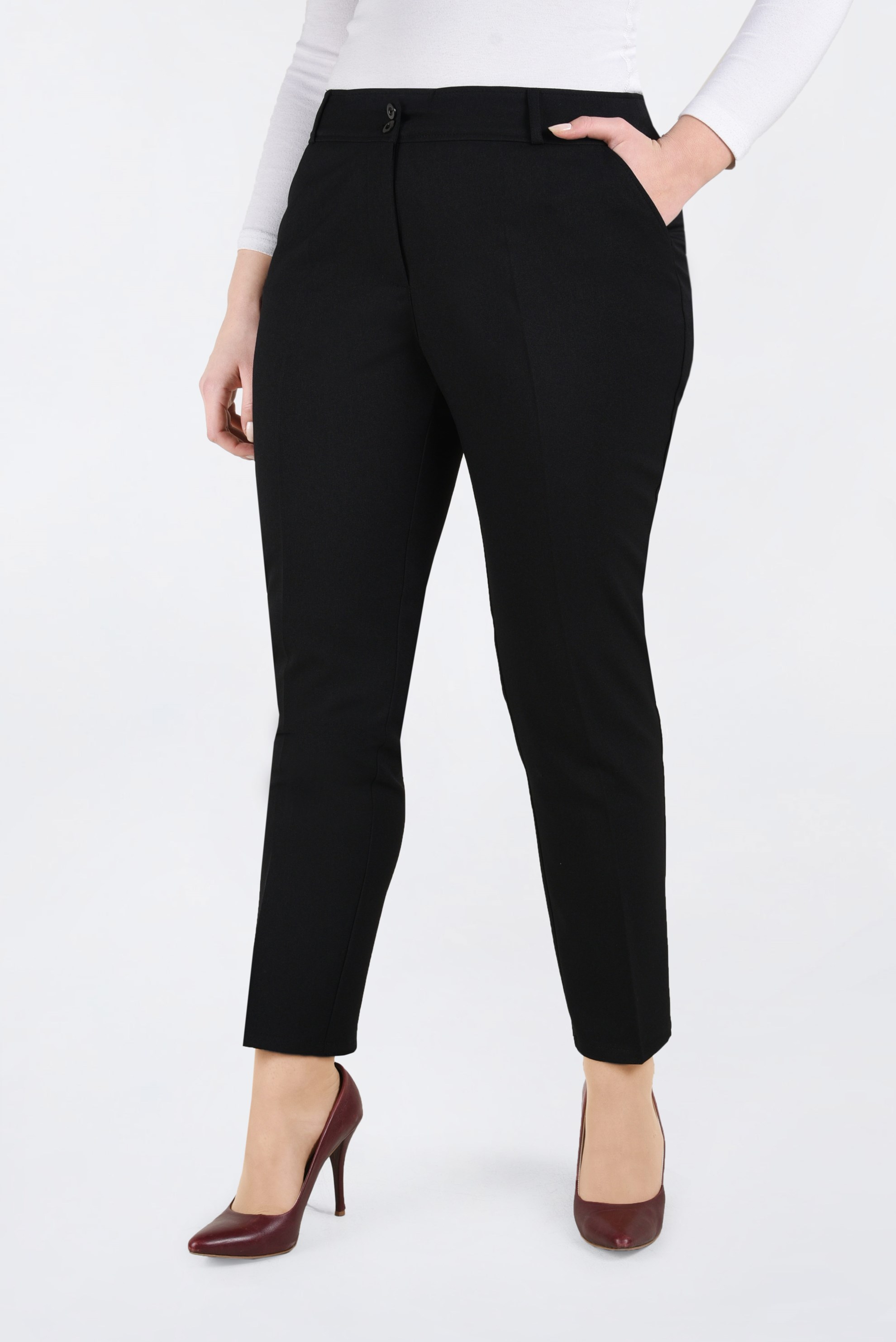 Tesettür giyim SİYAH KLASİK KESİM DAR PAÇA PANTOLON 7417