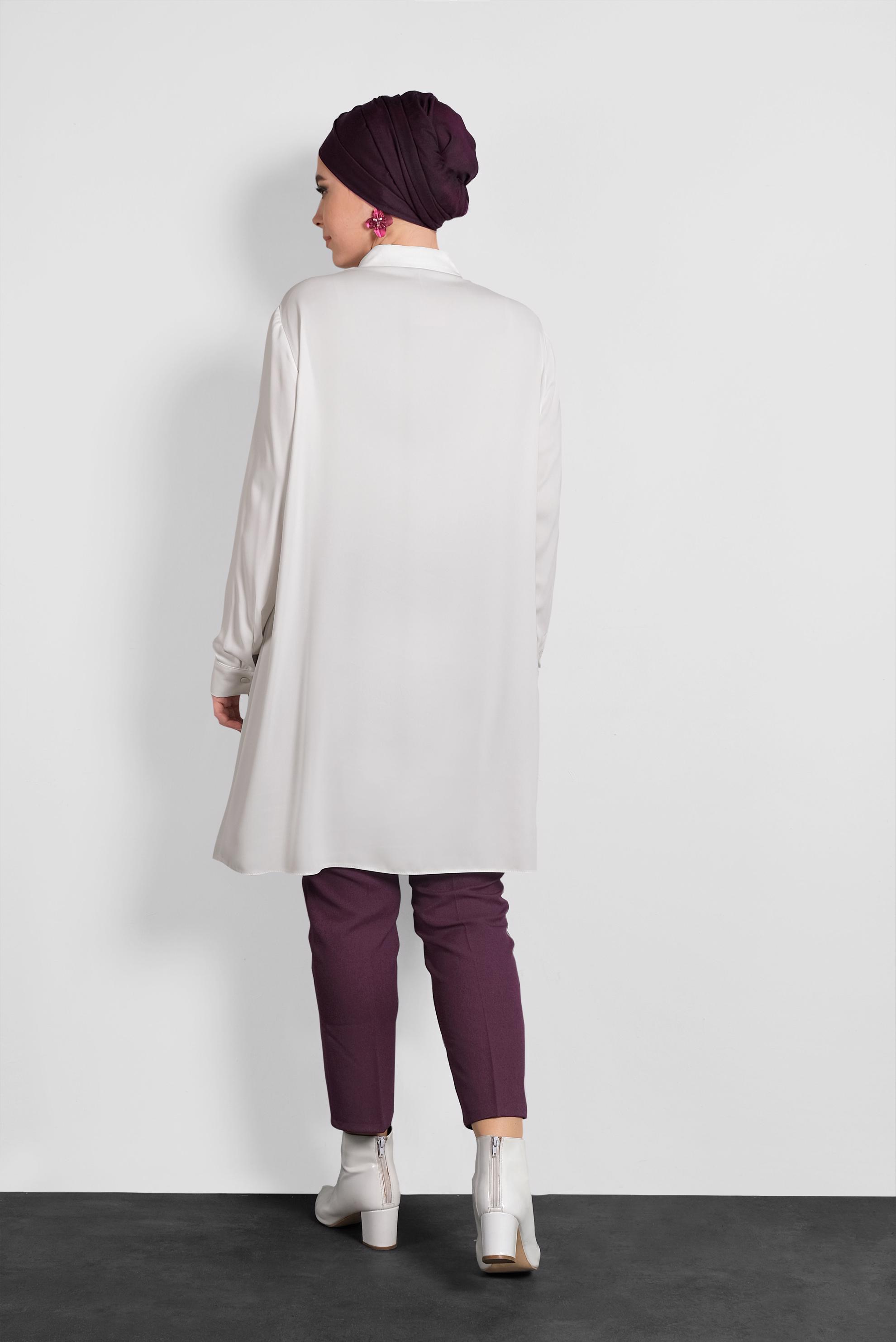 Vêtements hijab PRUNE PANTALON À COUPE CLASSIQUE 7417 