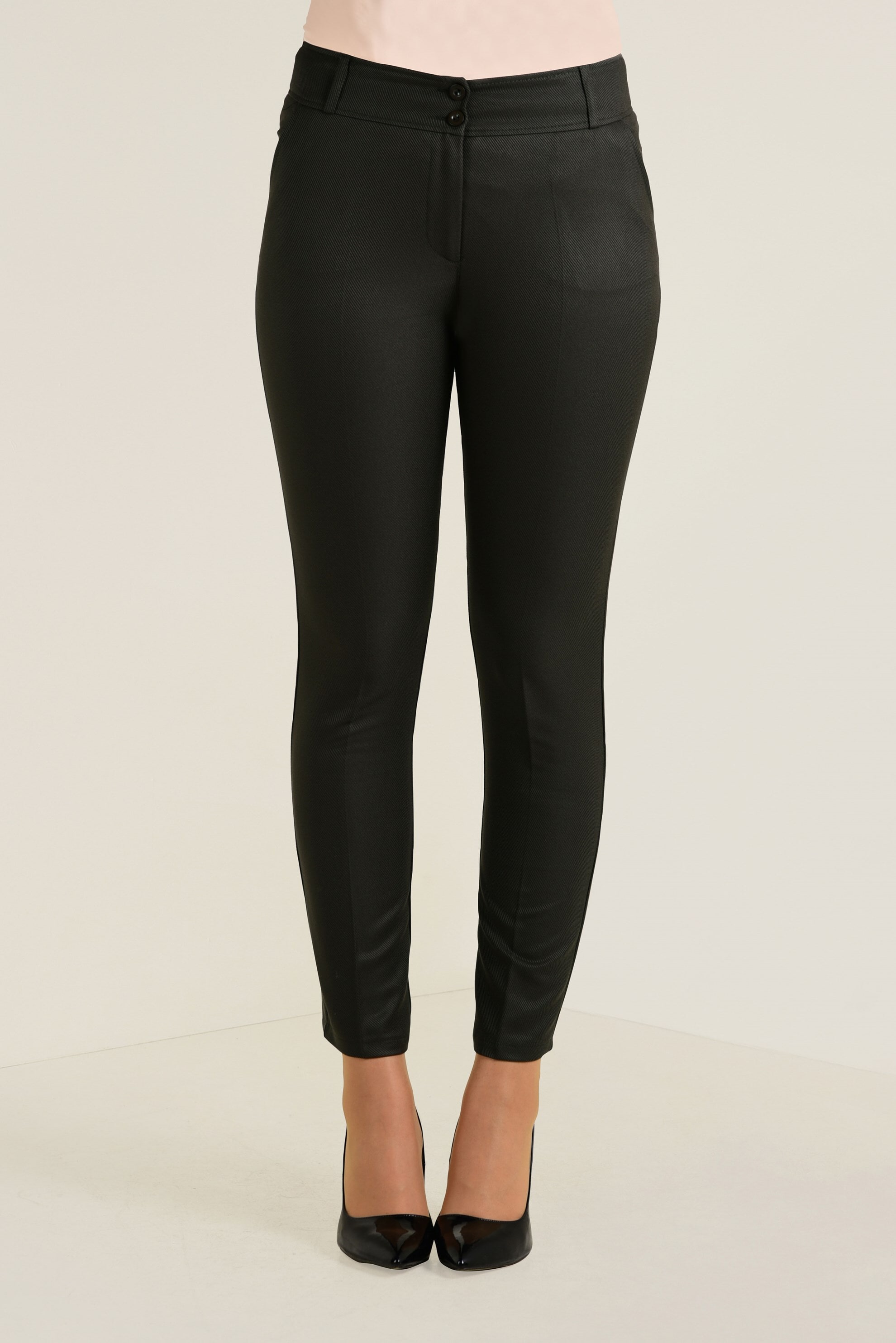 Tesettür giyim HAKİ DÜĞMELİ DAR PAÇA PANTOLON 7418 