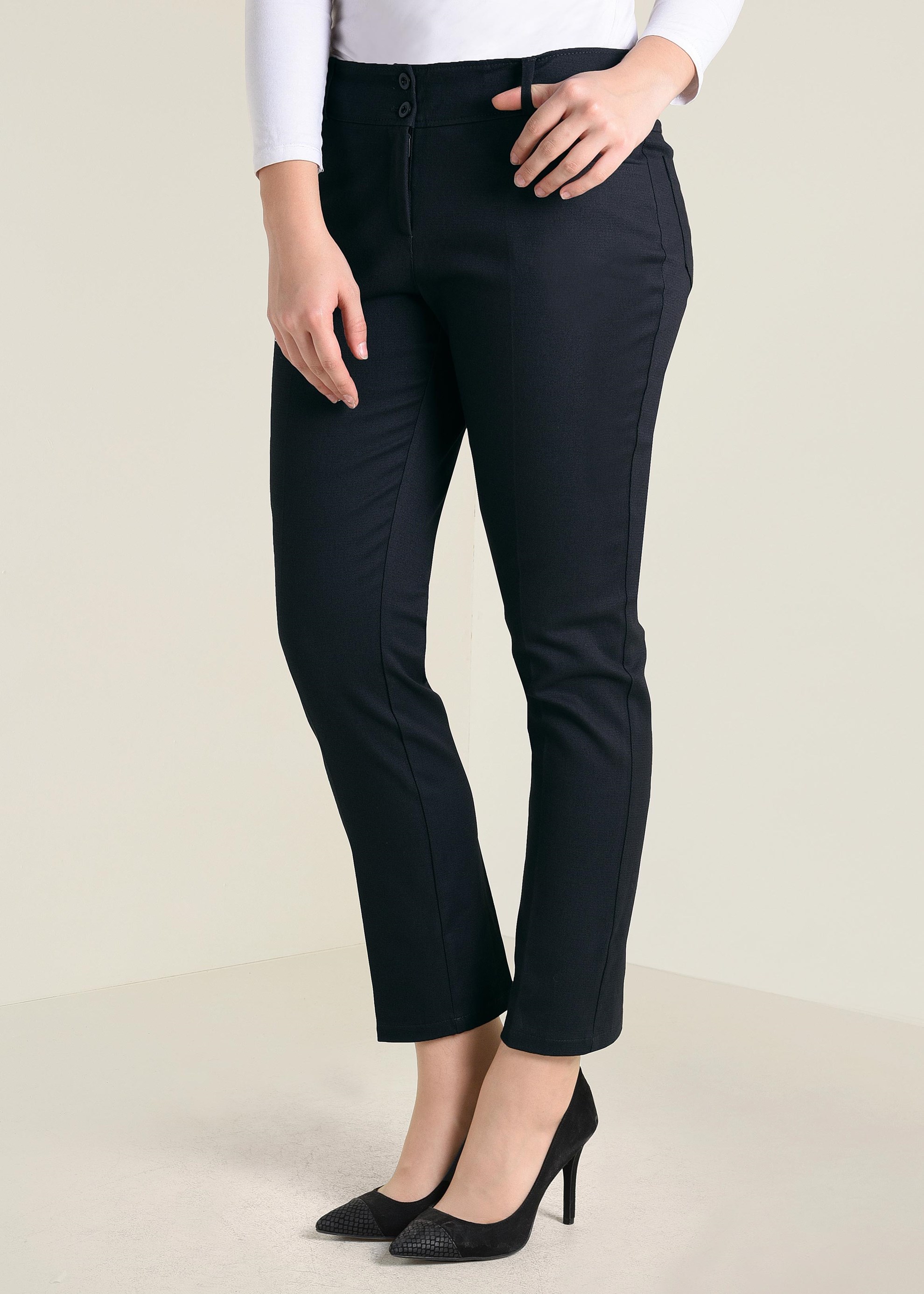 Hijab clothing GREY MID-WAIST COTTON PANTS 7419 