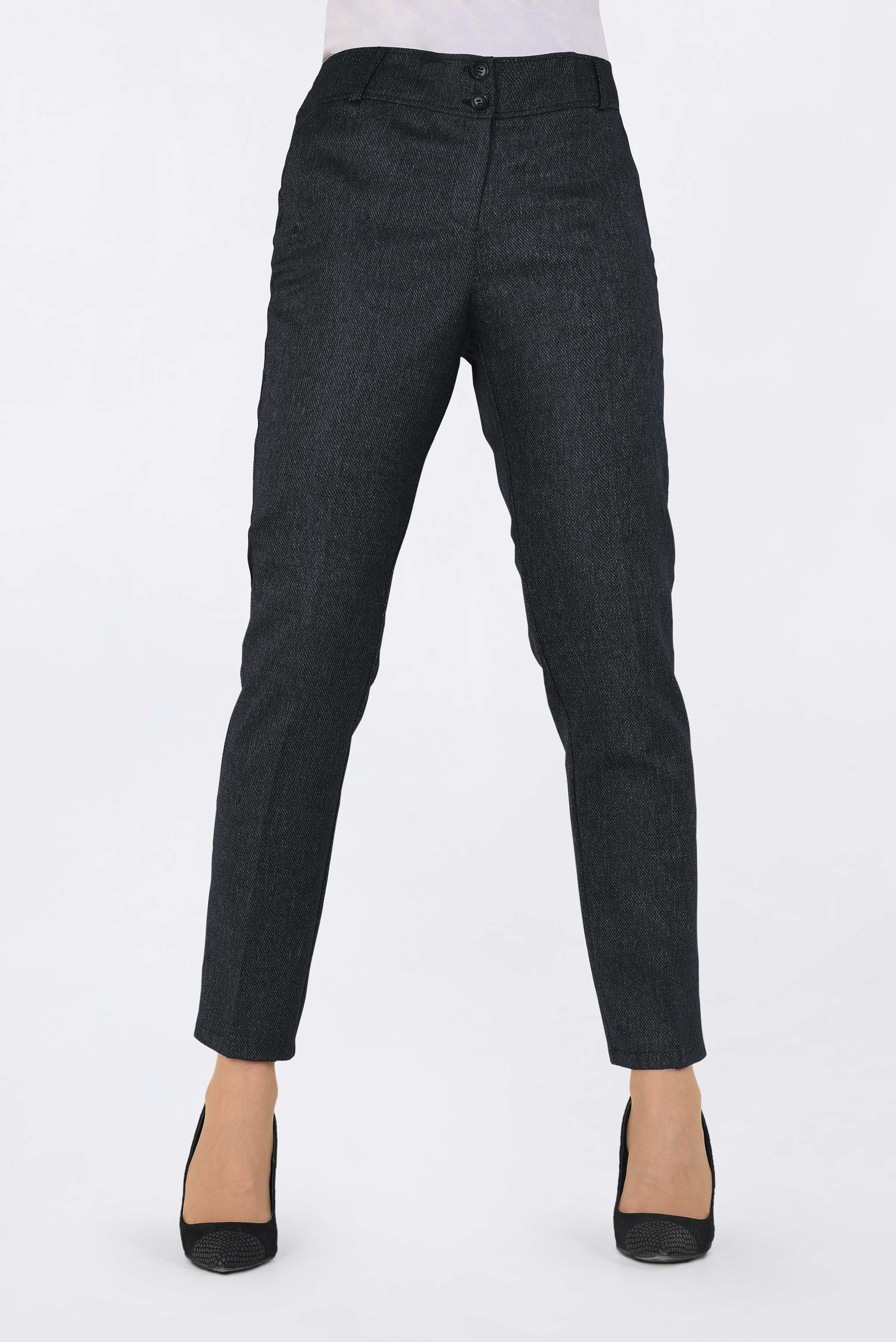 Tesettür giyim SİYAH JAKARLI KLASİK PANTOLON 7420