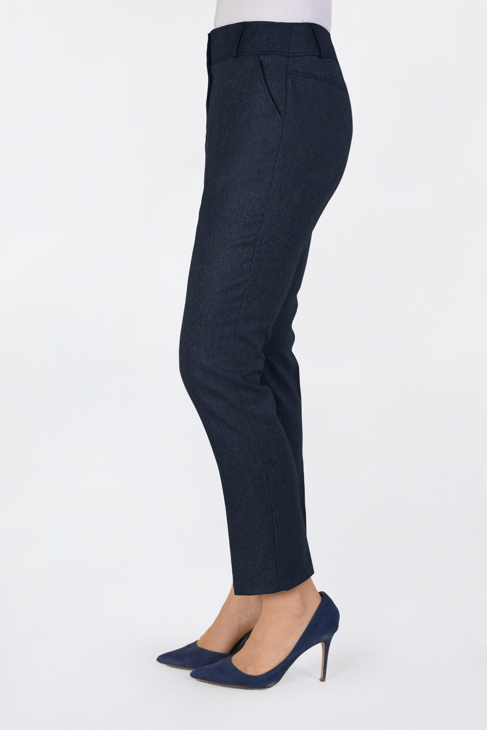 Tesettür giyim LACİVERT JAKARLI KLASİK PANTOLON 7420