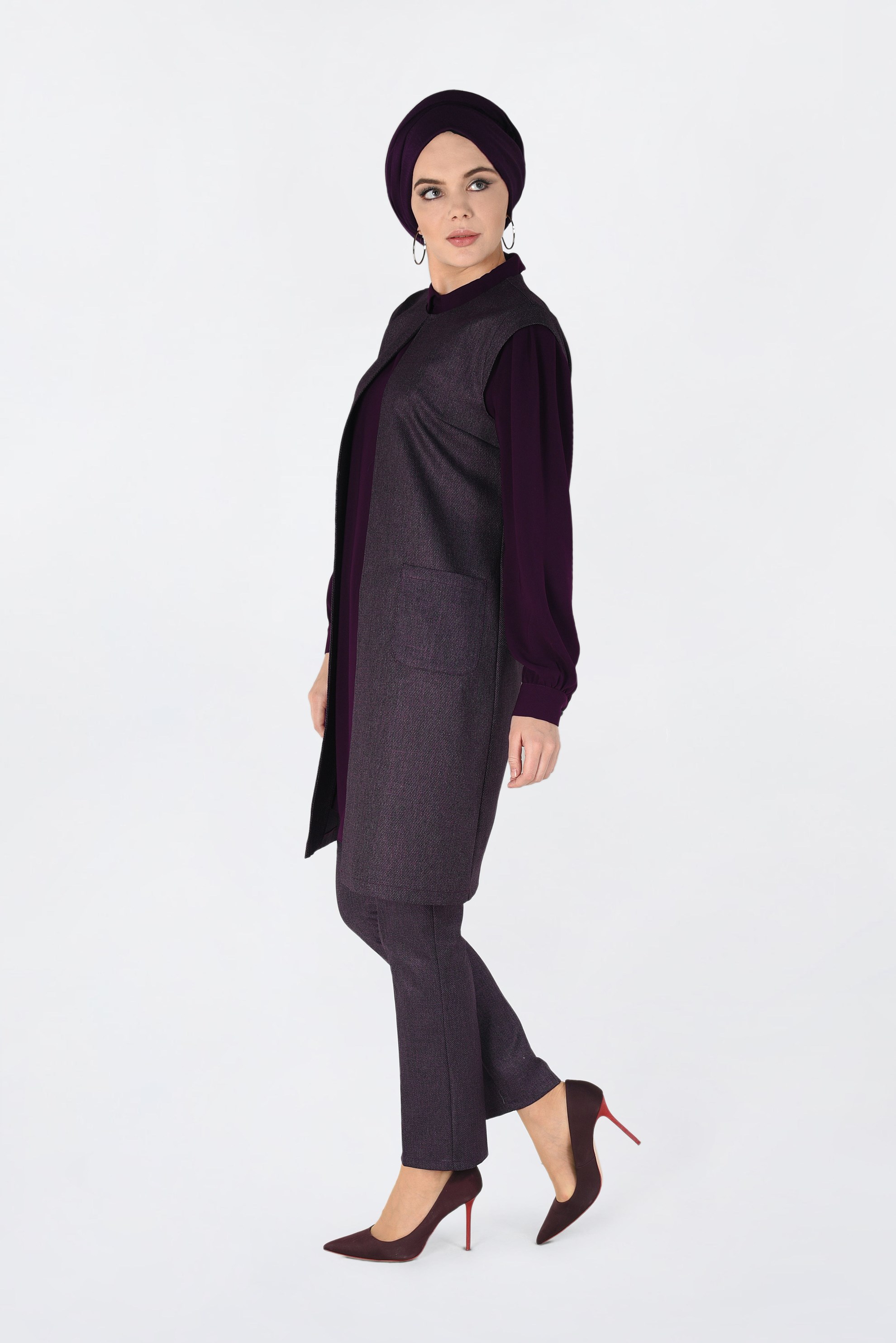 Tesettür giyim MÜRDÜM JAKARLI KLASİK PANTOLON 7420