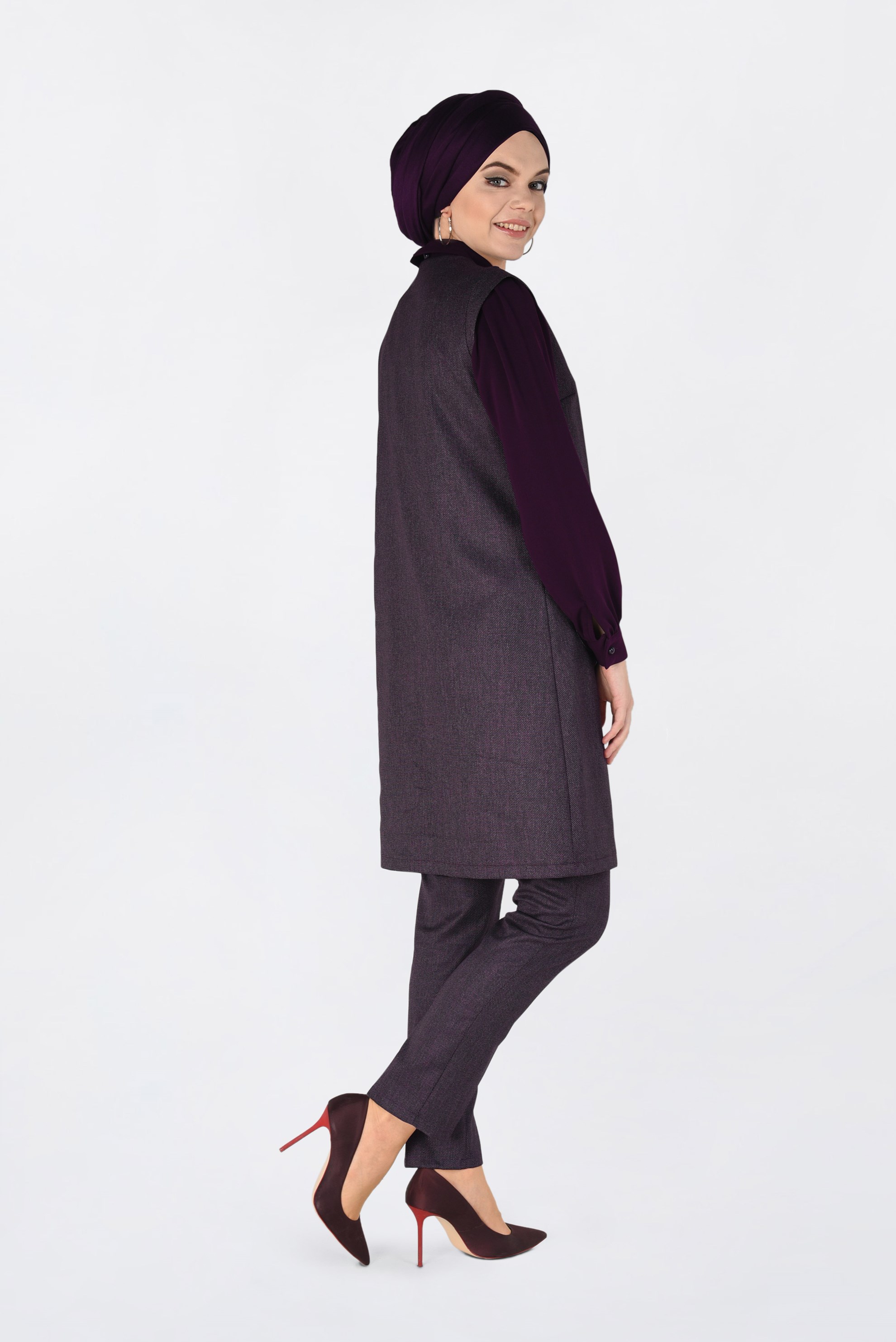 Tesettür giyim MÜRDÜM JAKARLI KLASİK PANTOLON 7420