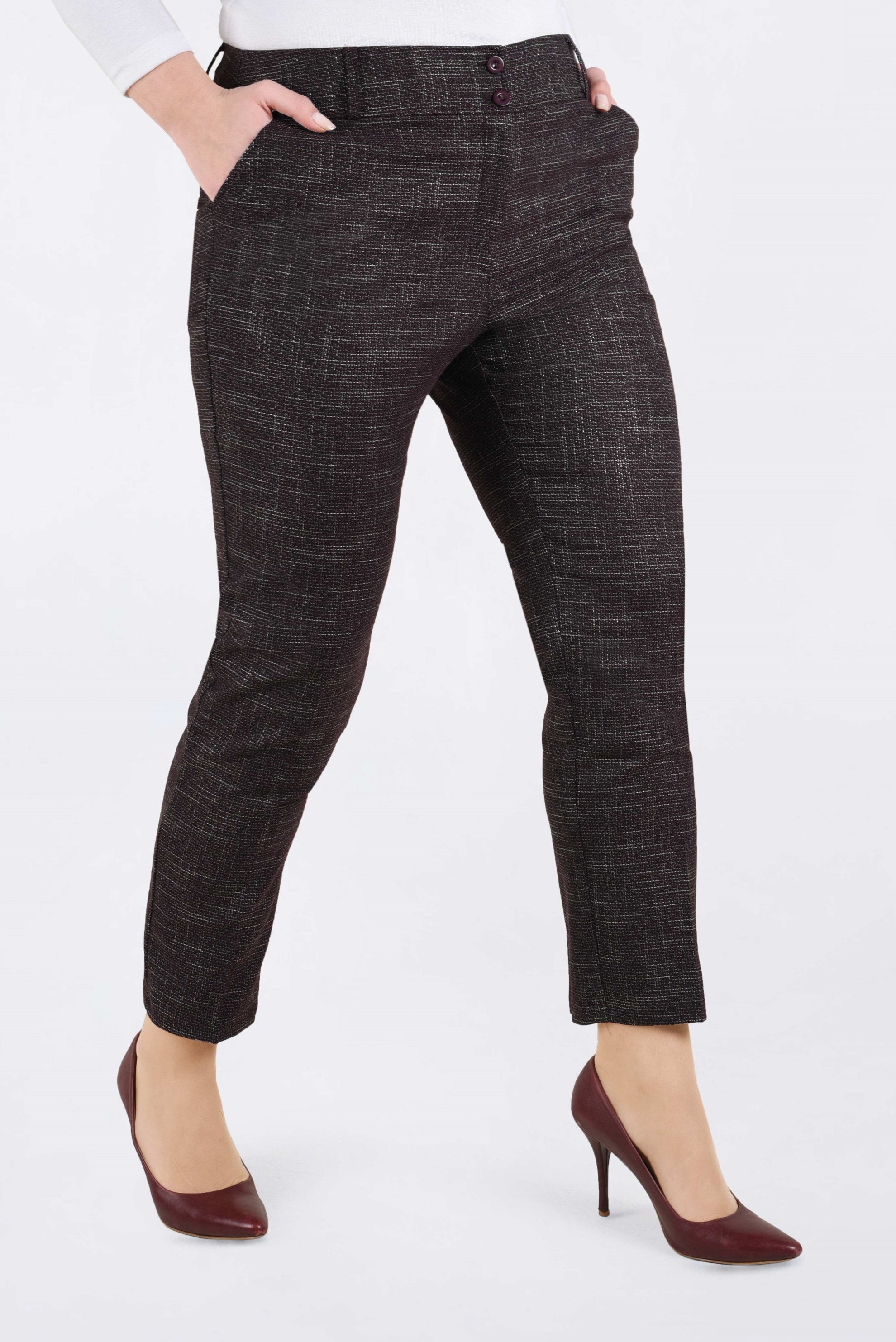 Hijab clothing CLARET RED MID-RISE PANTS 7422 