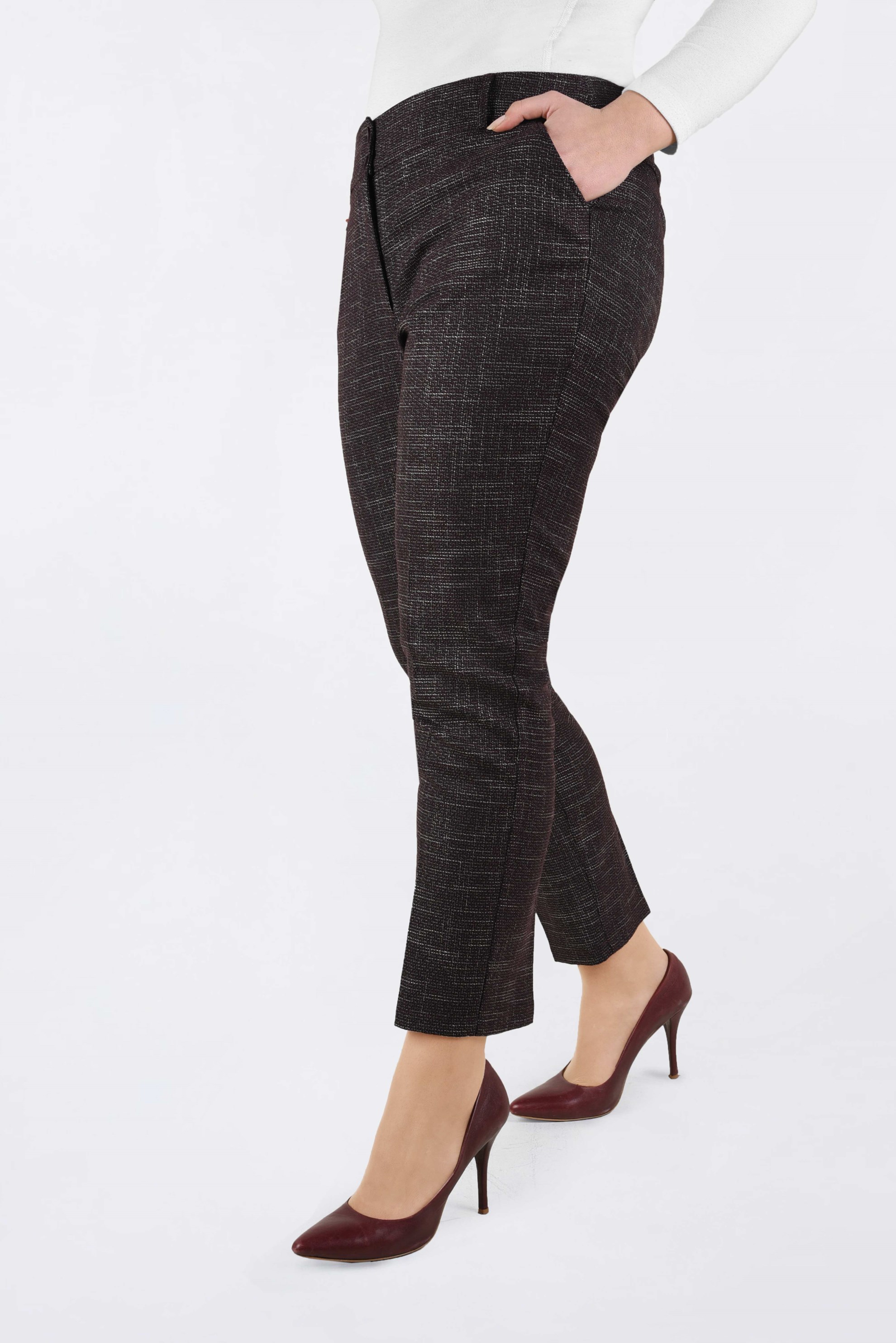 Hijab clothing CLARET RED MID-RISE PANTS 7422 