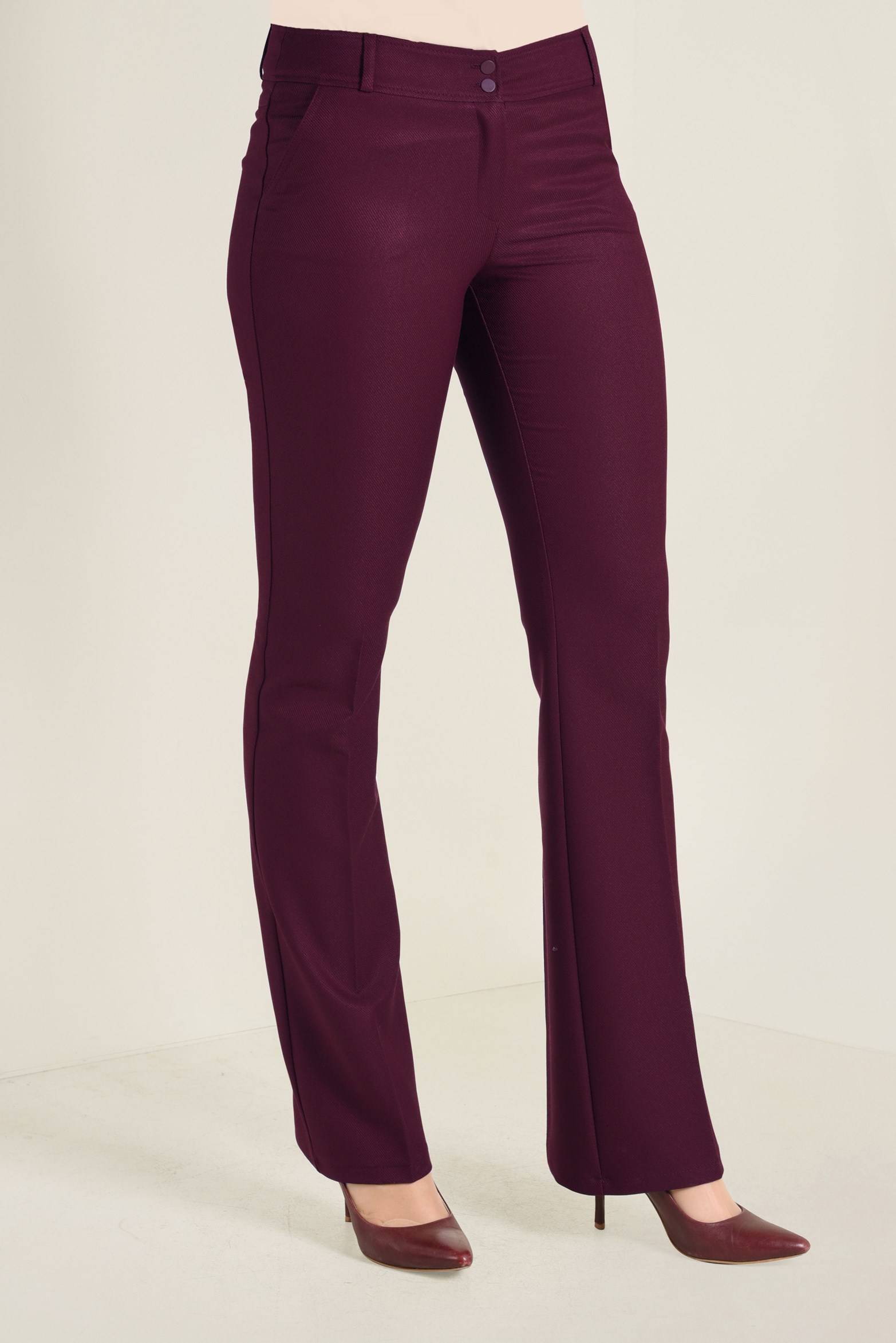 Tesettür giyim BORDO ARA BEL BOL PAÇA PANTOLON 7423