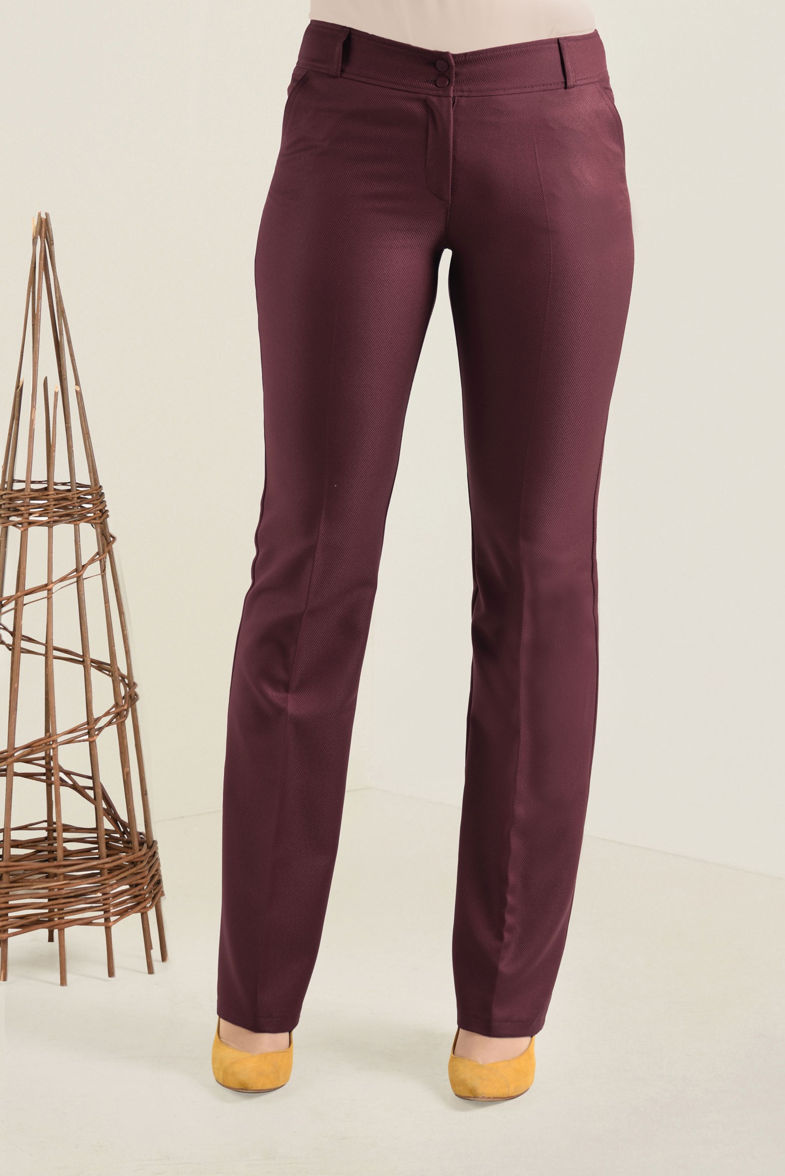 Tesettür giyim TURUNCU ARA BEL BOL PAÇA PANTOLON 7423