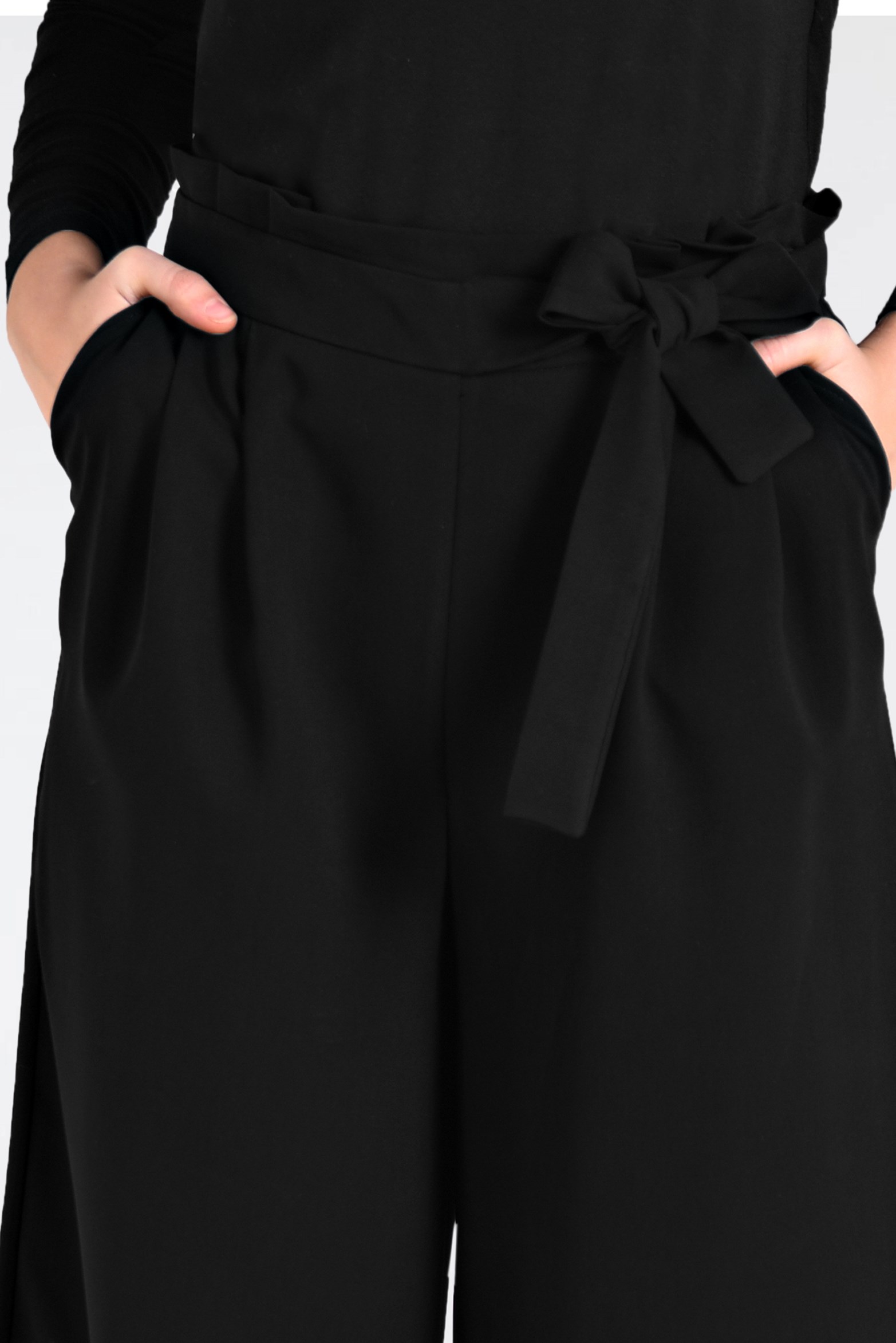 Tesettür giyim SİYAH GENİŞ PAÇA PANTOLON 7430