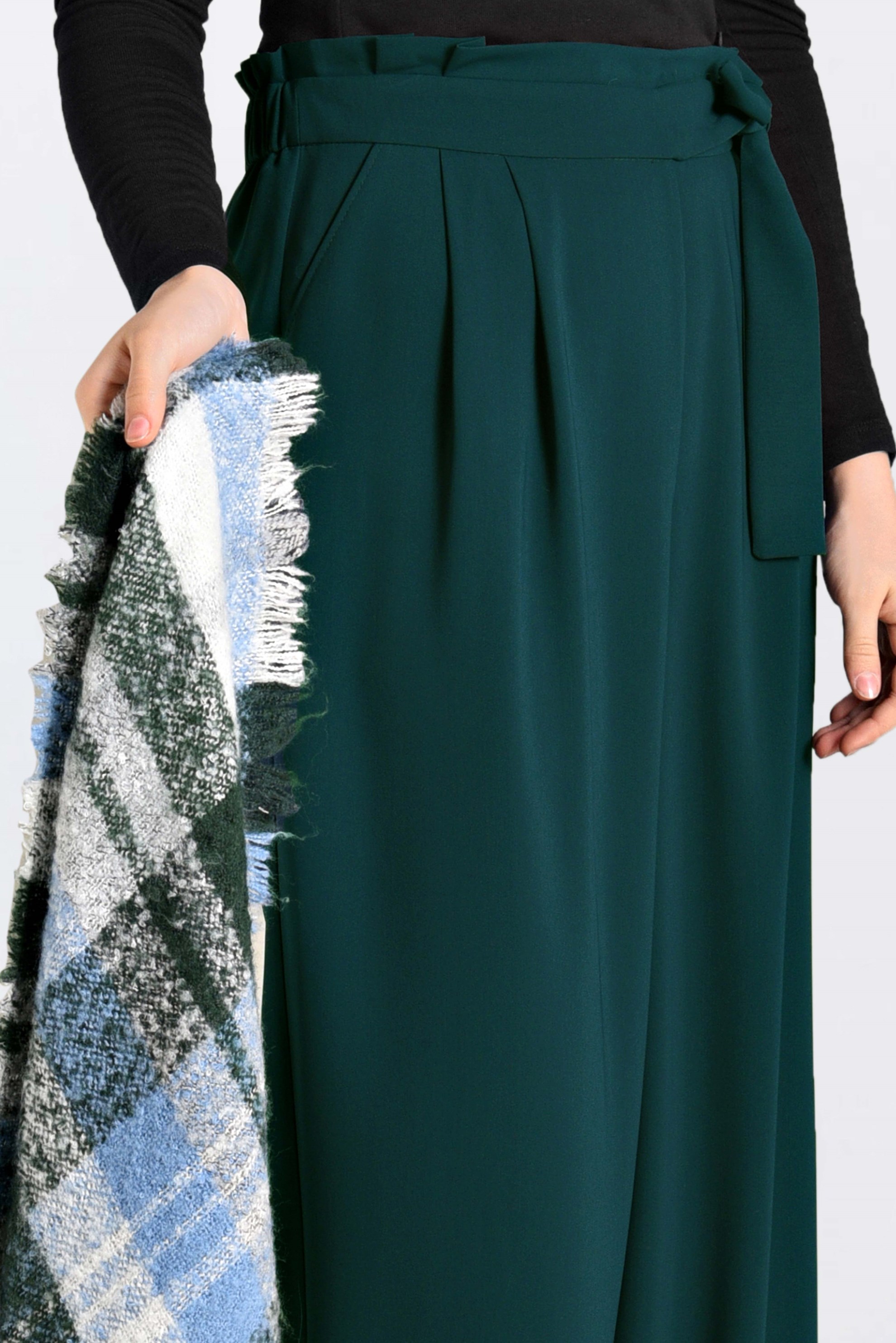 Tesettür giyim MAVİ GENİŞ PAÇA PANTOLON 7430