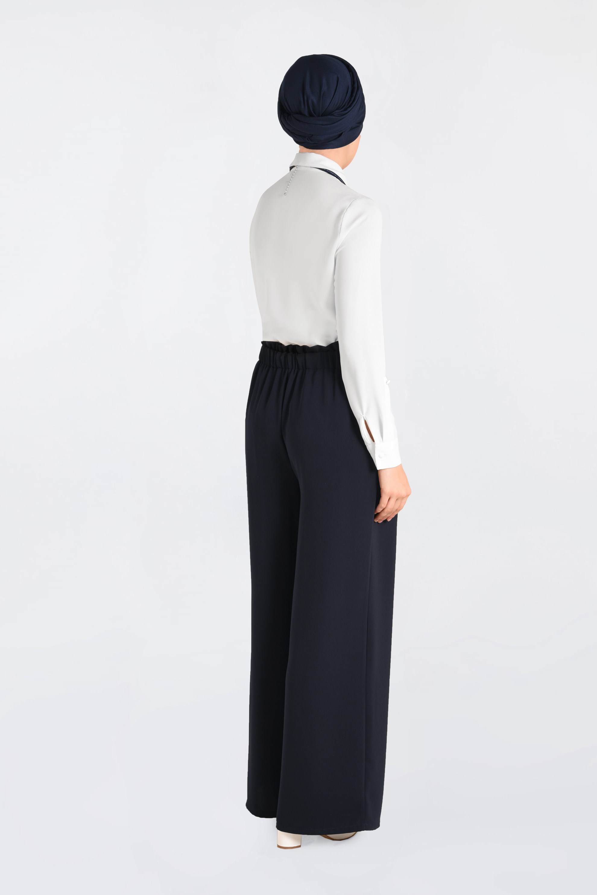 Tesettür giyim LACİVERT GENİŞ PAÇA PANTOLON 7430