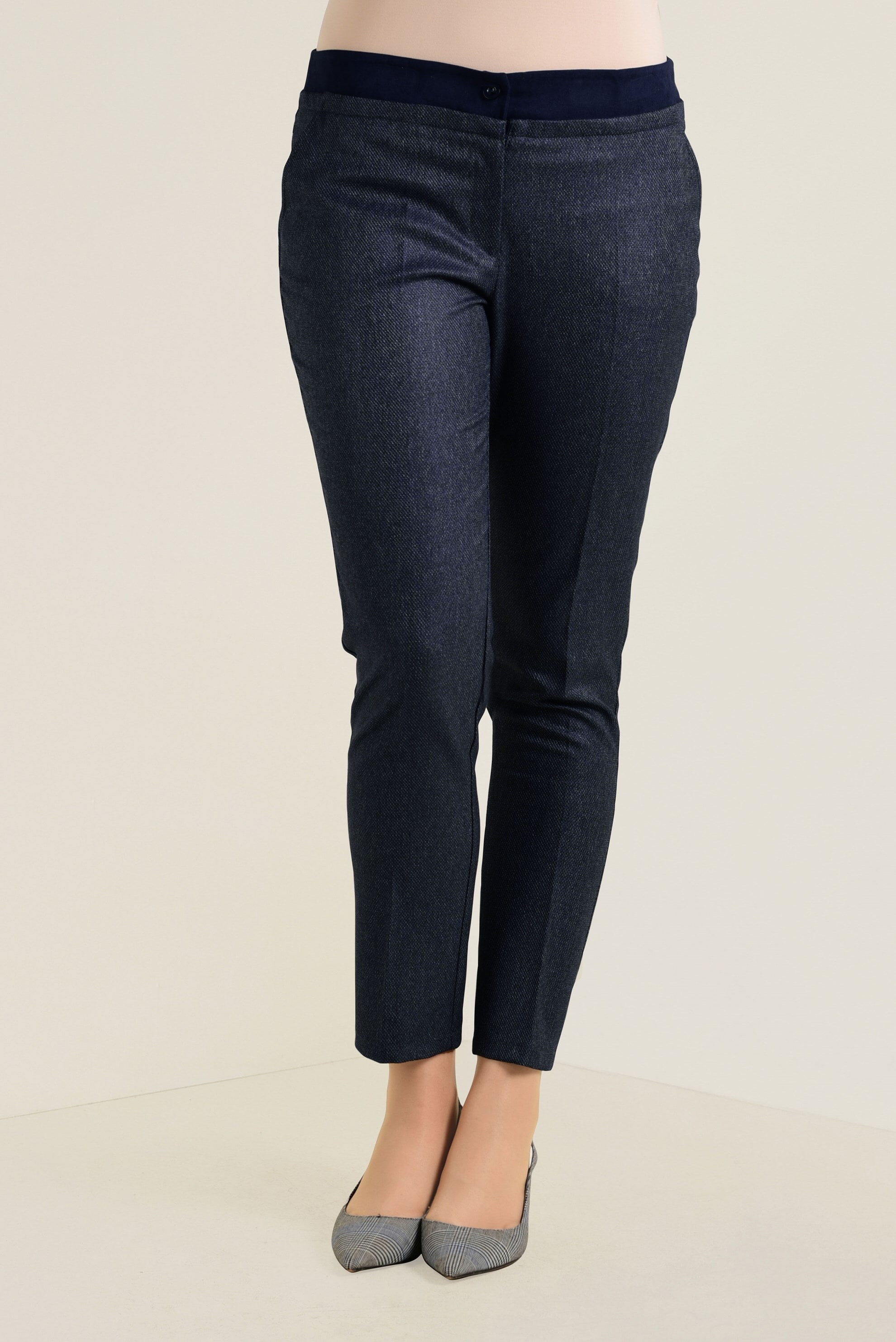 Tesettür giyim LACİVERT DAR PAÇA ARA BEL PANTOLON 7431 