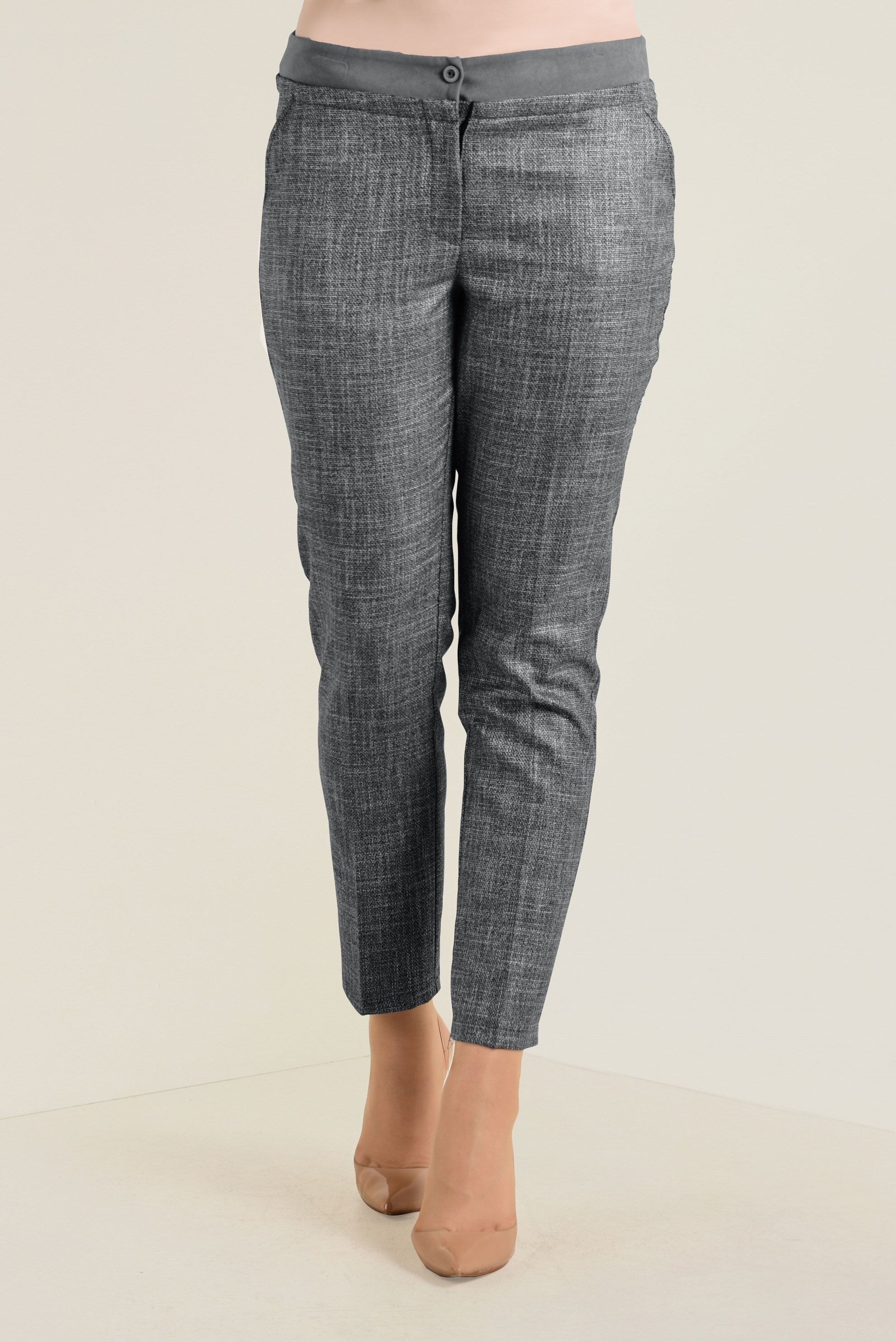 Tesettür giyim SİYAH DAR PAÇA ARA BEL PANTOLON 7431 