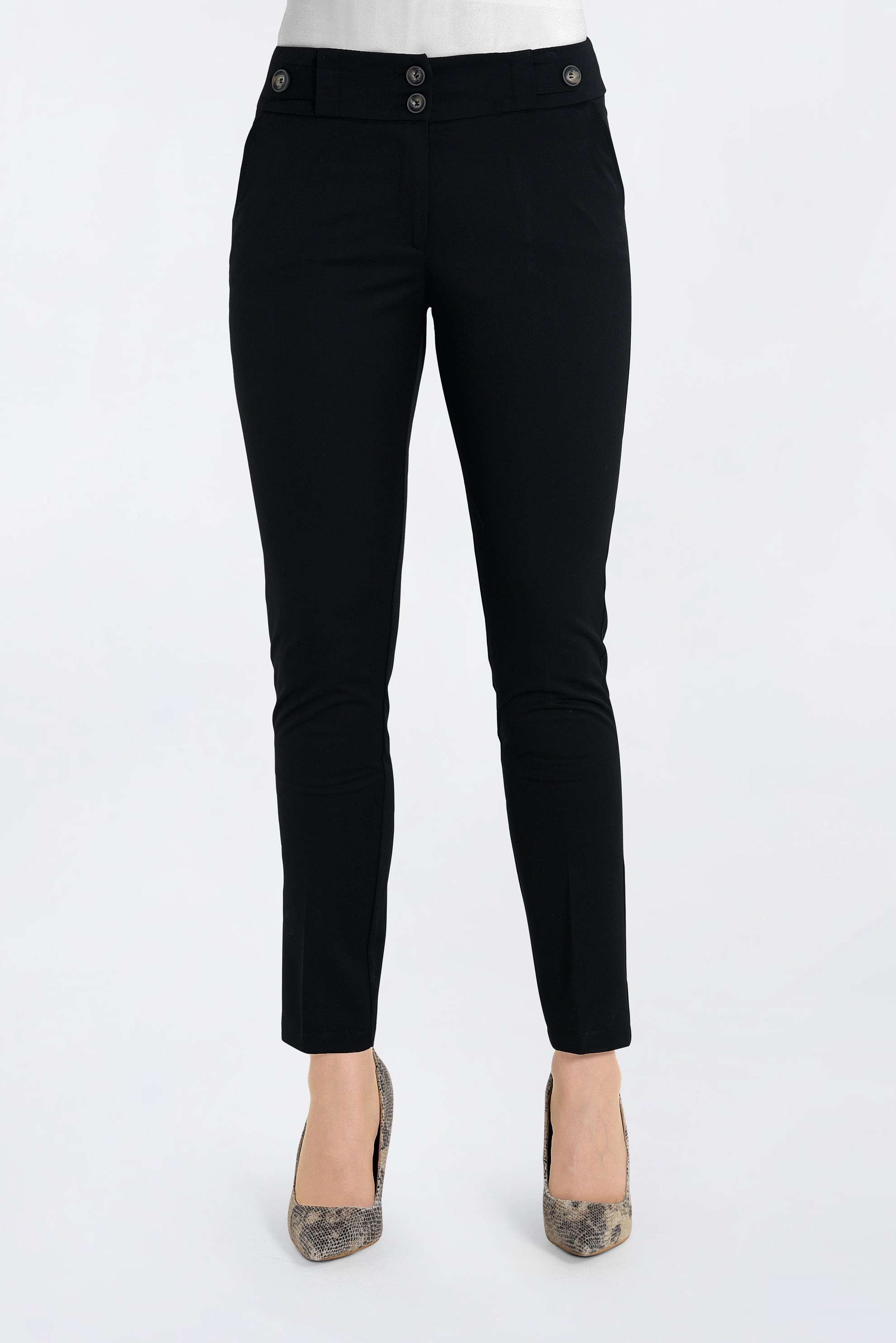 Tesettür giyim SİYAH DÜĞME DETAYLI PANTOLON 7435 