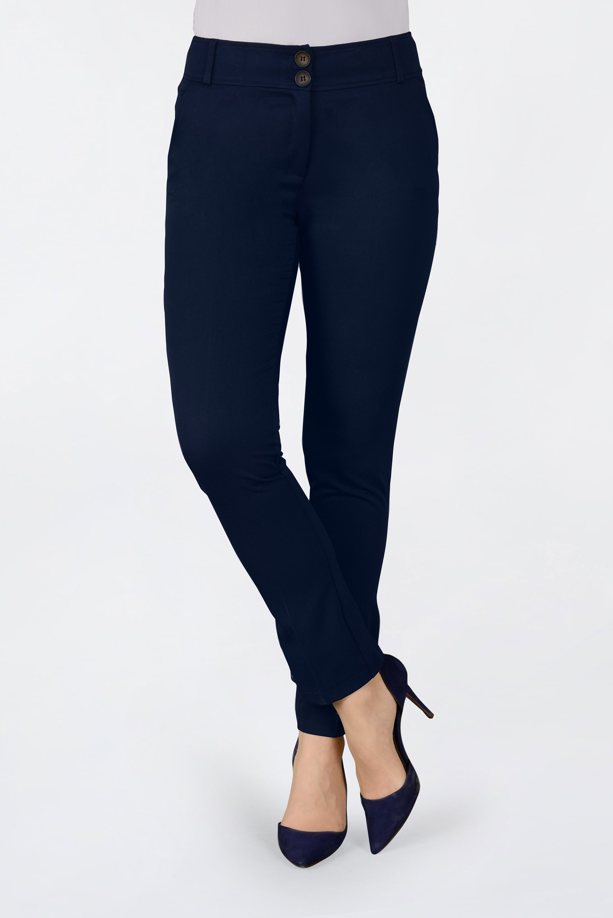 Tesettür giyim LACİVERT DAR PAÇA BİLEKLERİ DÜĞME DETAYLI PANTOLON 7436 