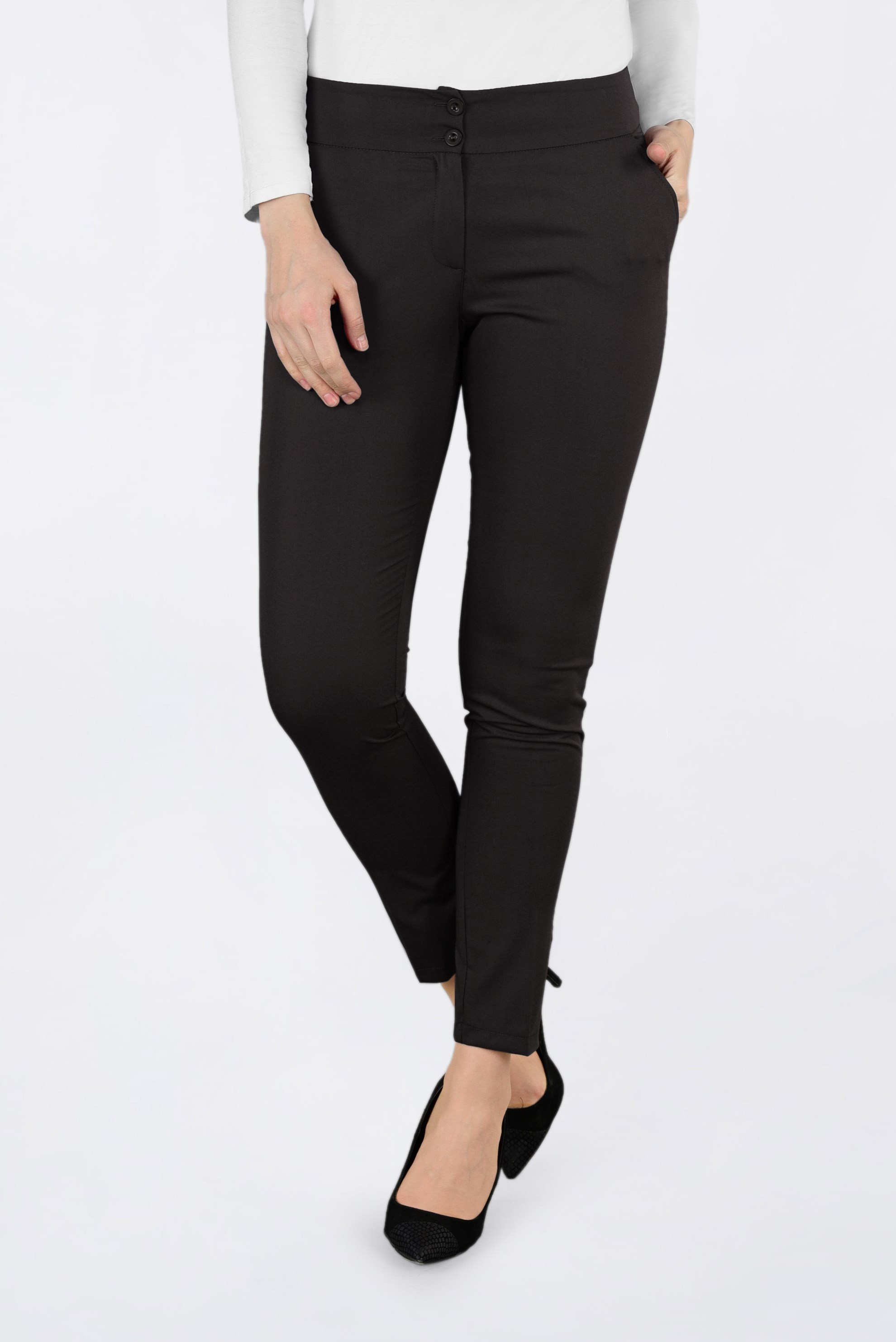 Tesettür giyim KAHVE İŞLEME DETAYLI DAR PAÇA PANTOLON 7439