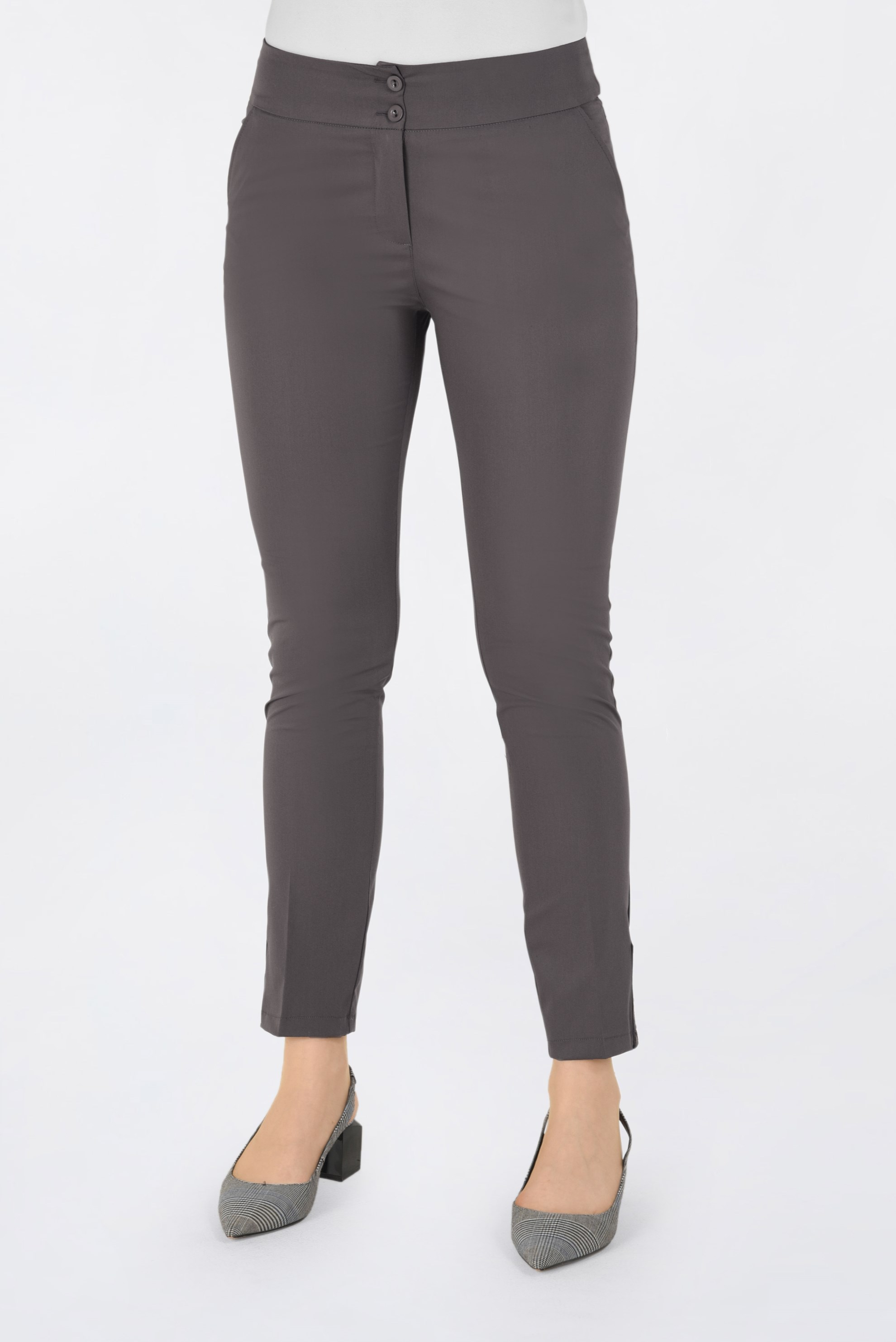 Tesettür giyim VİZON İŞLEME DETAYLI DAR PAÇA PANTOLON 7439