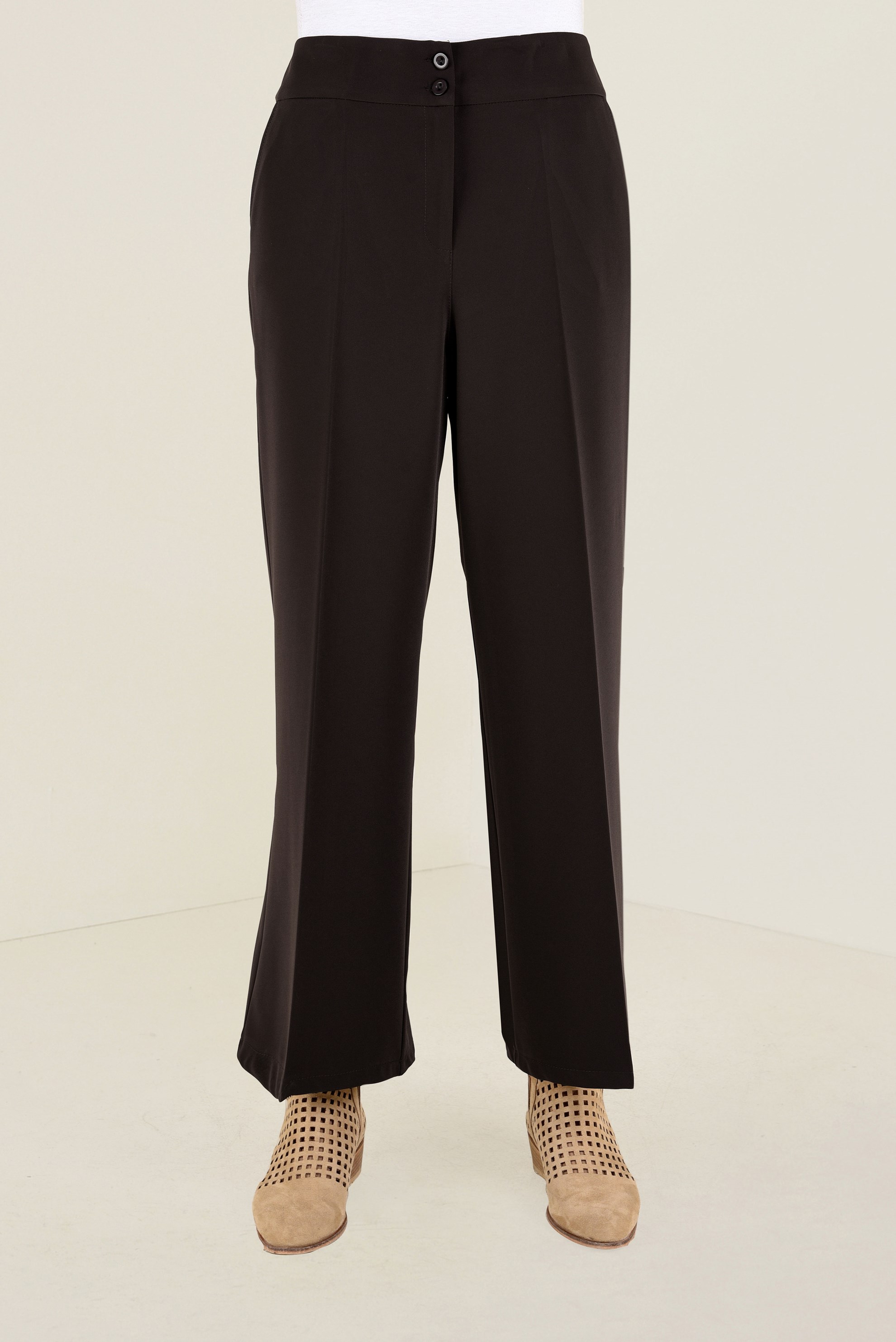 Hijab clothing BROWN BUTTONED WIDE-LEG PANTS 7440 