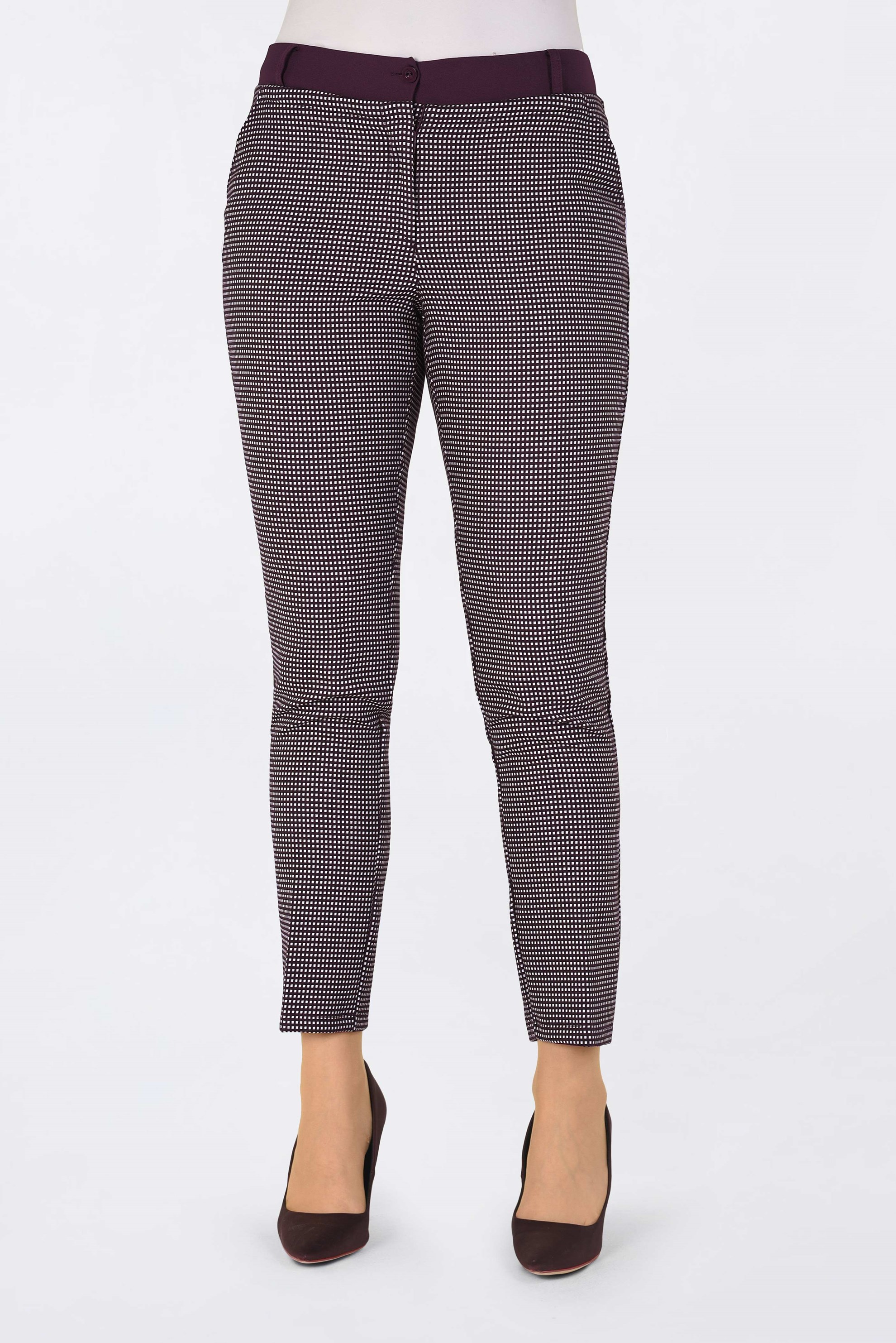 Tesettür giyim MÜRDÜM ARA BEL DAR PAÇA PANTOLON 7441