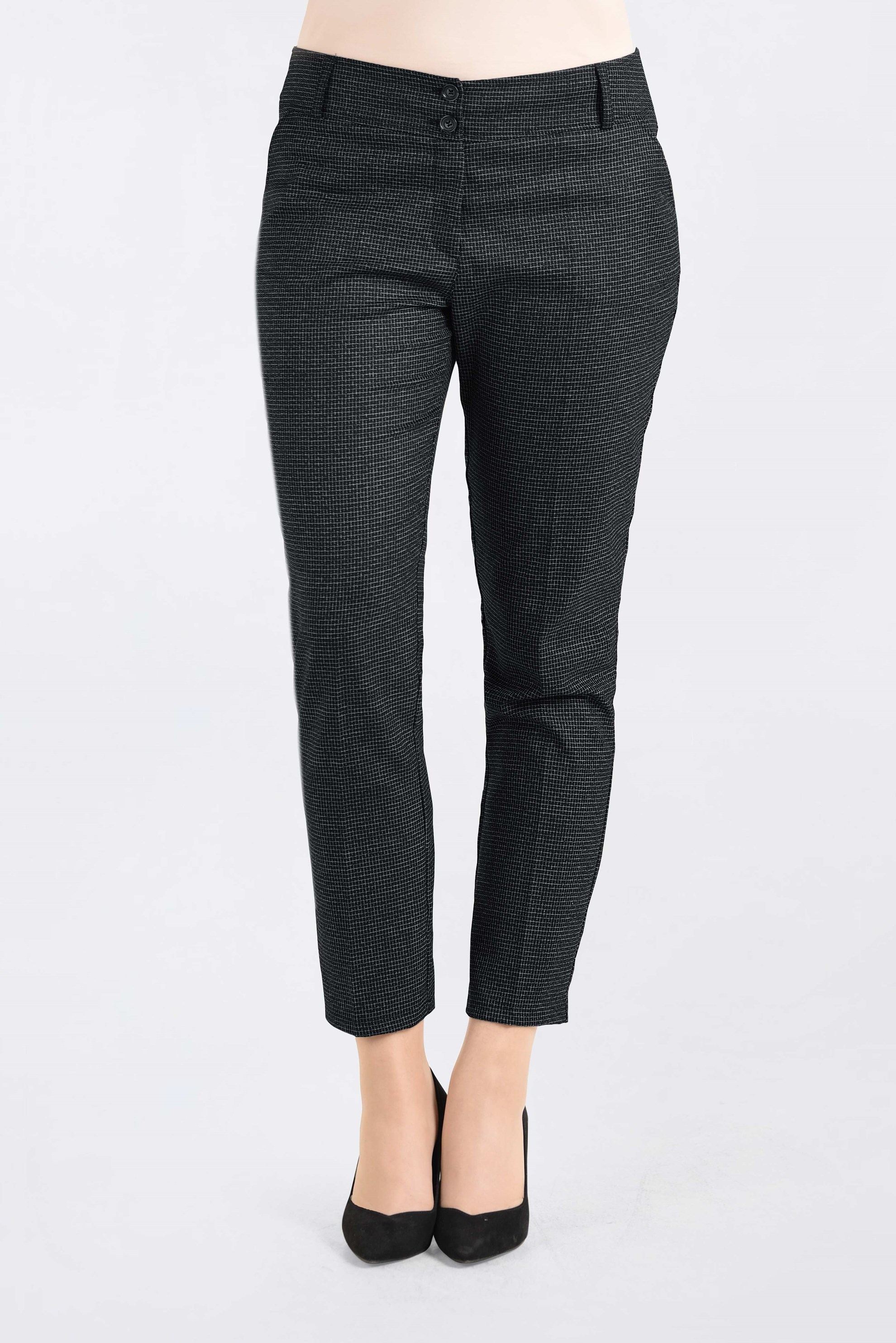 Tesettür giyim SİYAH ARA BEL DÜĞMELİ PANTOLON 7442 