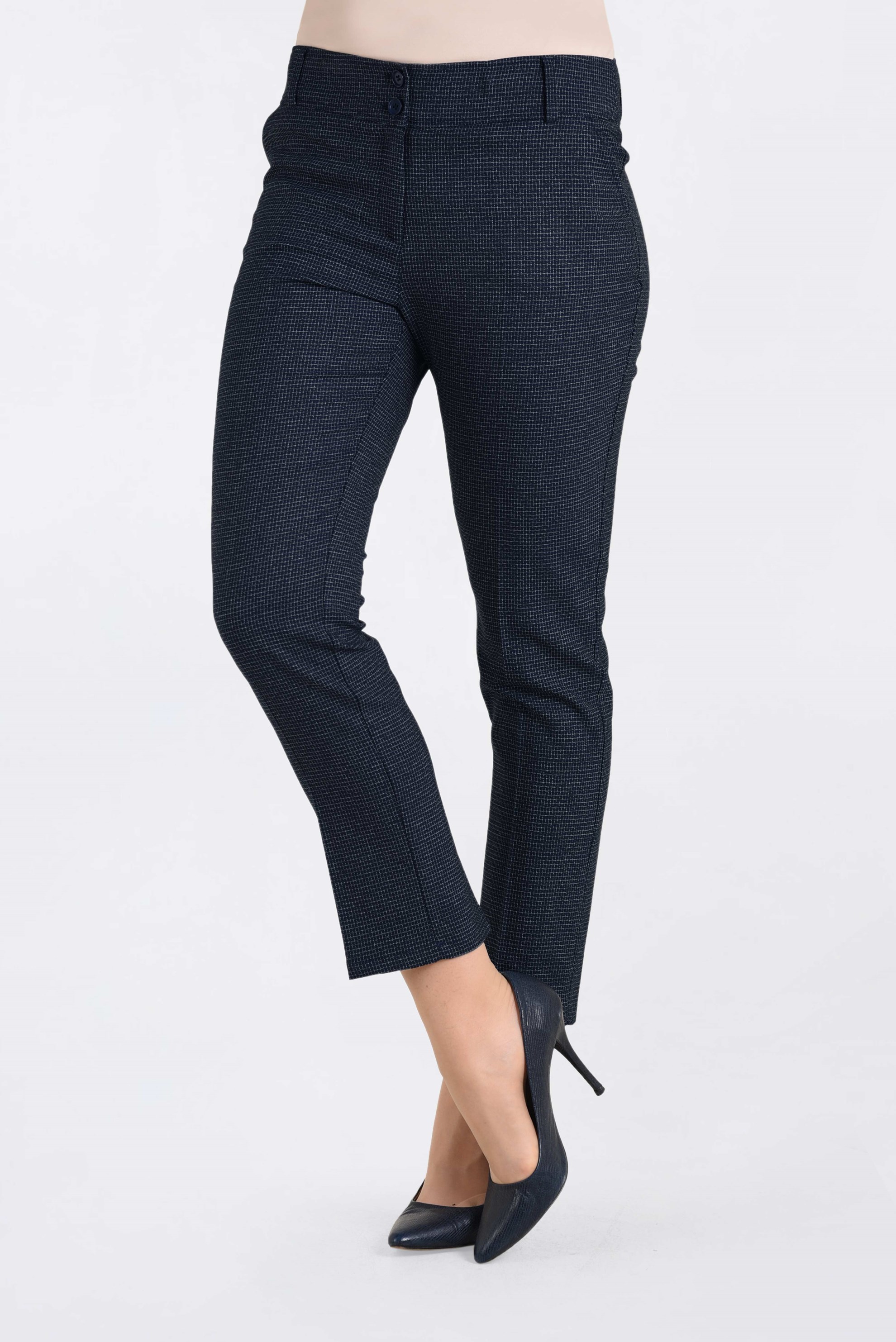 Tesettür giyim LACİVERT ARA BEL DÜĞMELİ PANTOLON 7442 