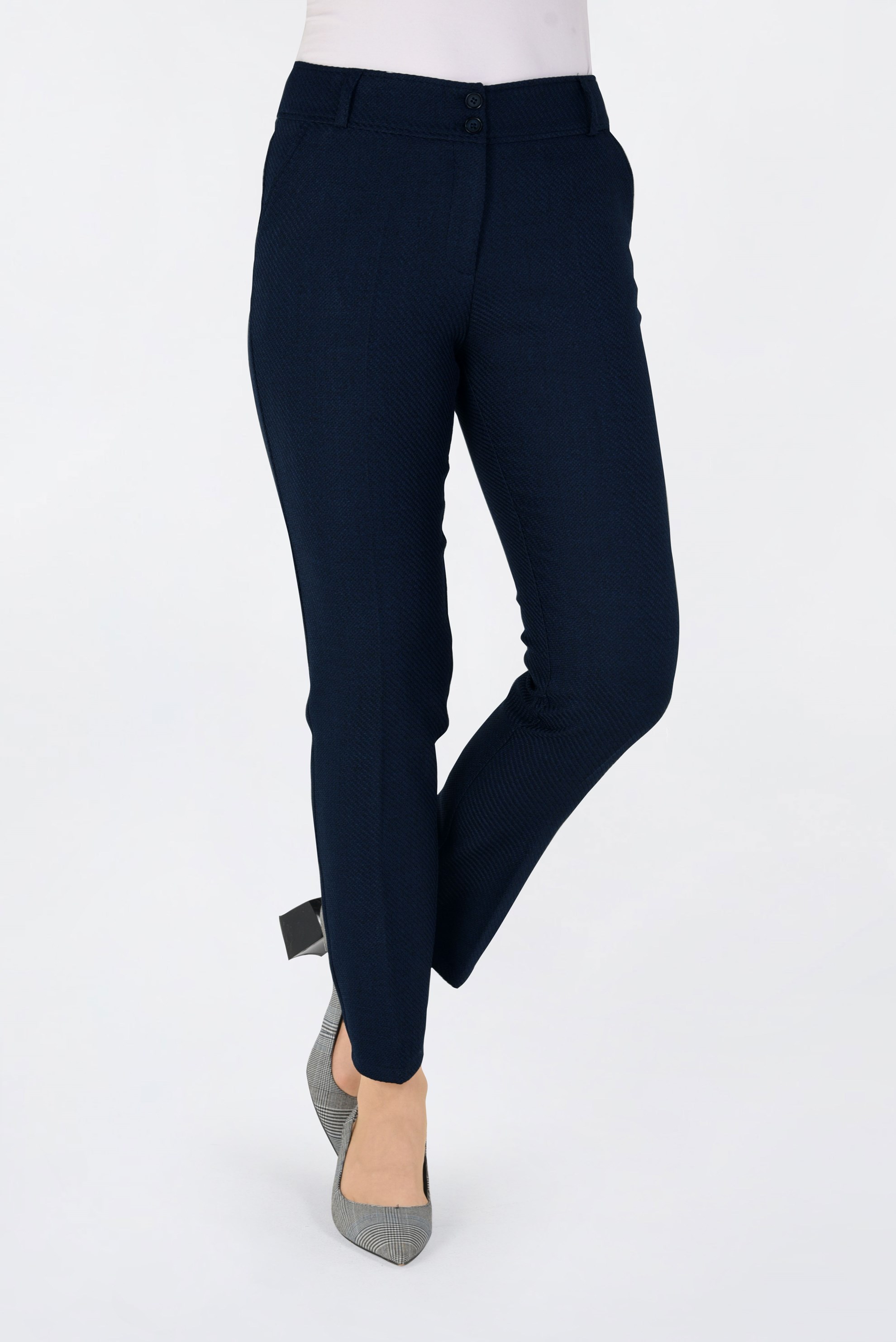 Tesettür giyim LACİVERT DAR PAÇA YÜKSEK BEL PANTOLON 7446 