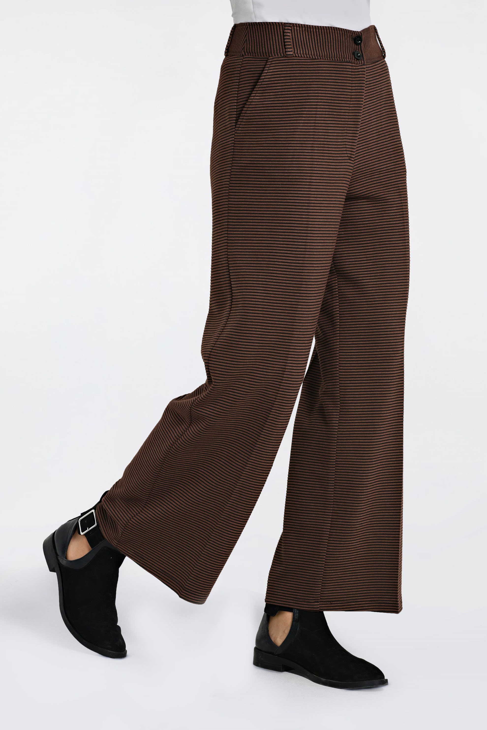 Tesettür giyim TURUNCU FİTİLLİ BOL KESİM PANTOLON 7448 