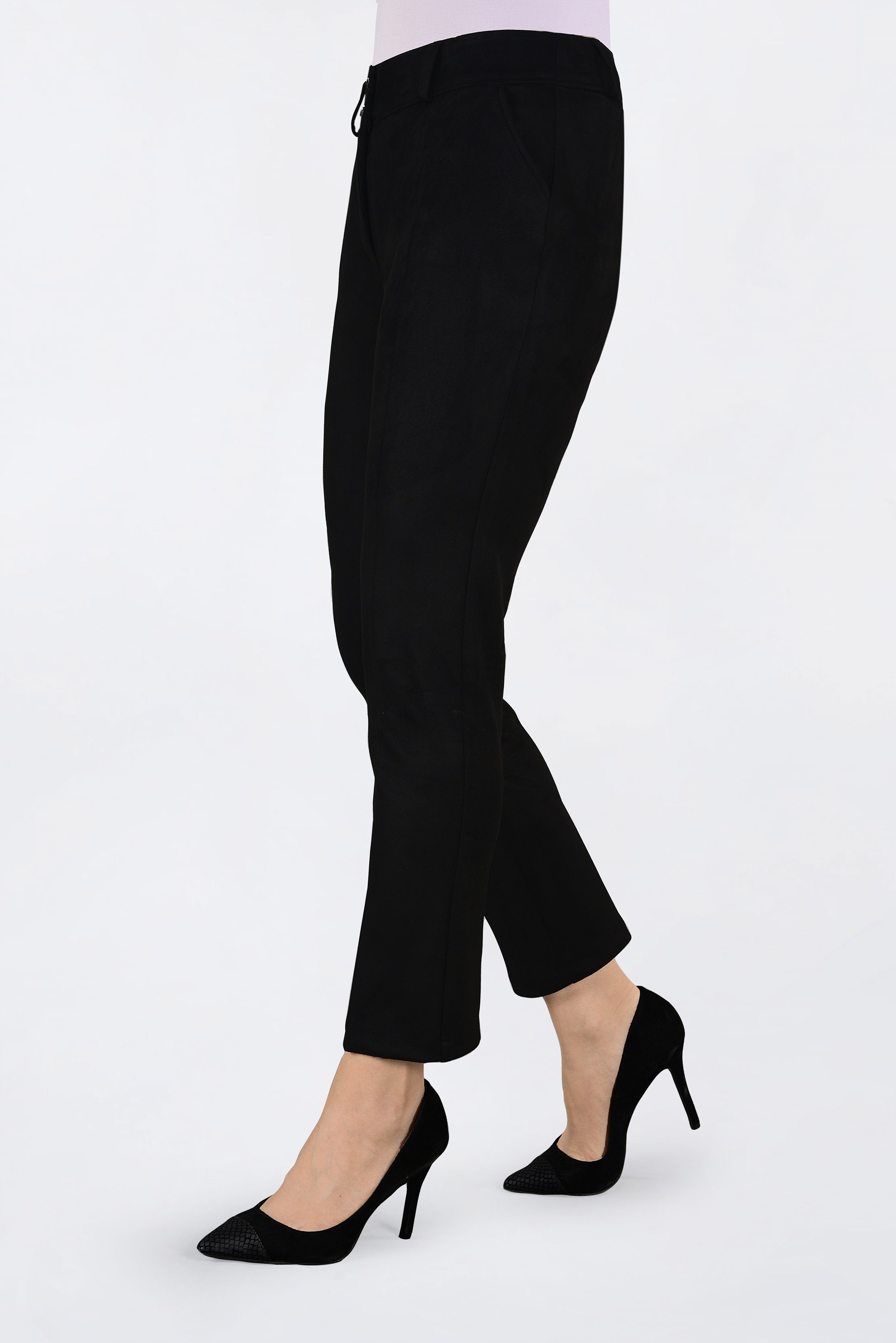 Tesettür giyim SİYAH DAR PAÇA SÜET PANTOLON 7449 