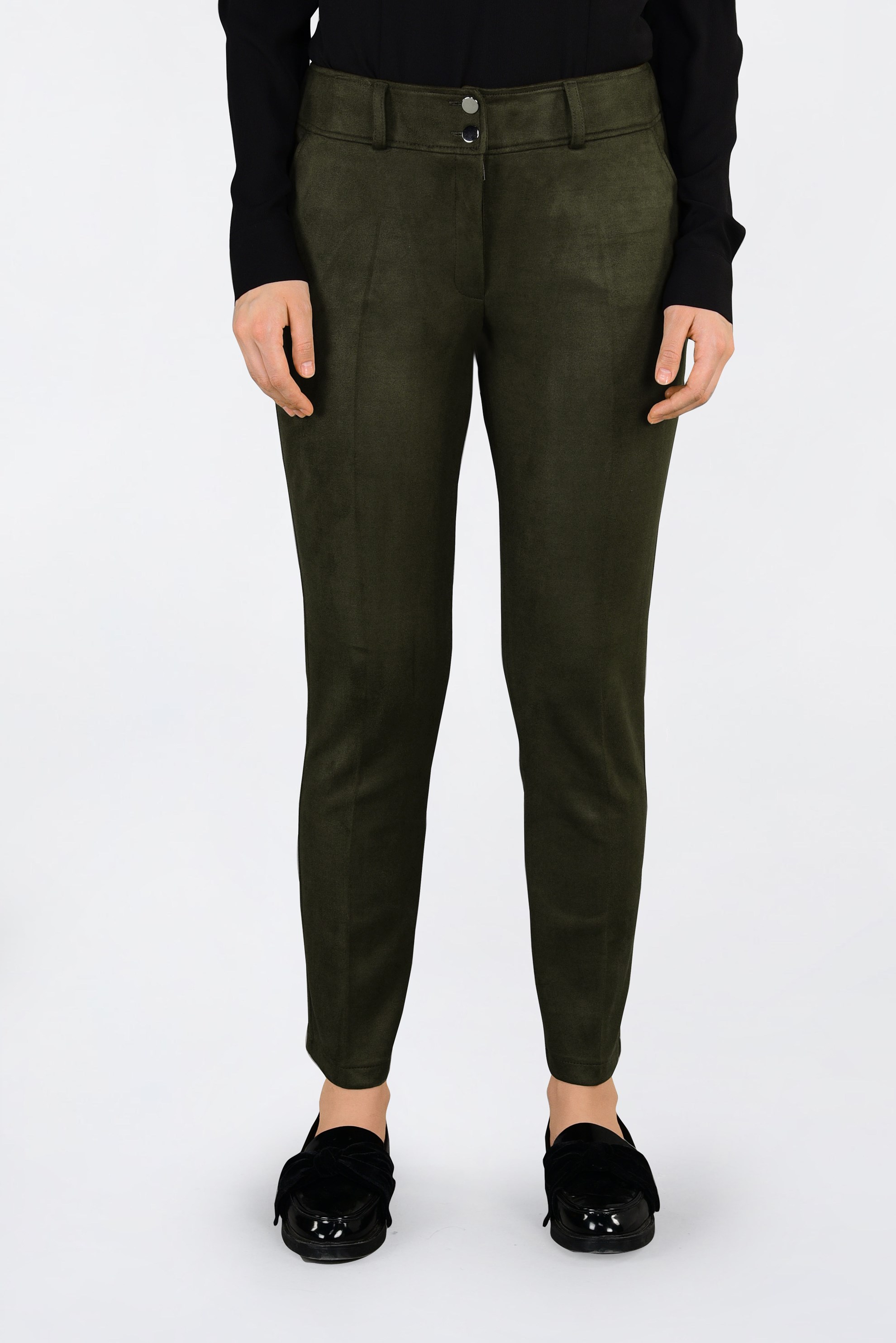 Tesettür giyim HAKİ DAR PAÇA SÜET PANTOLON 7449 