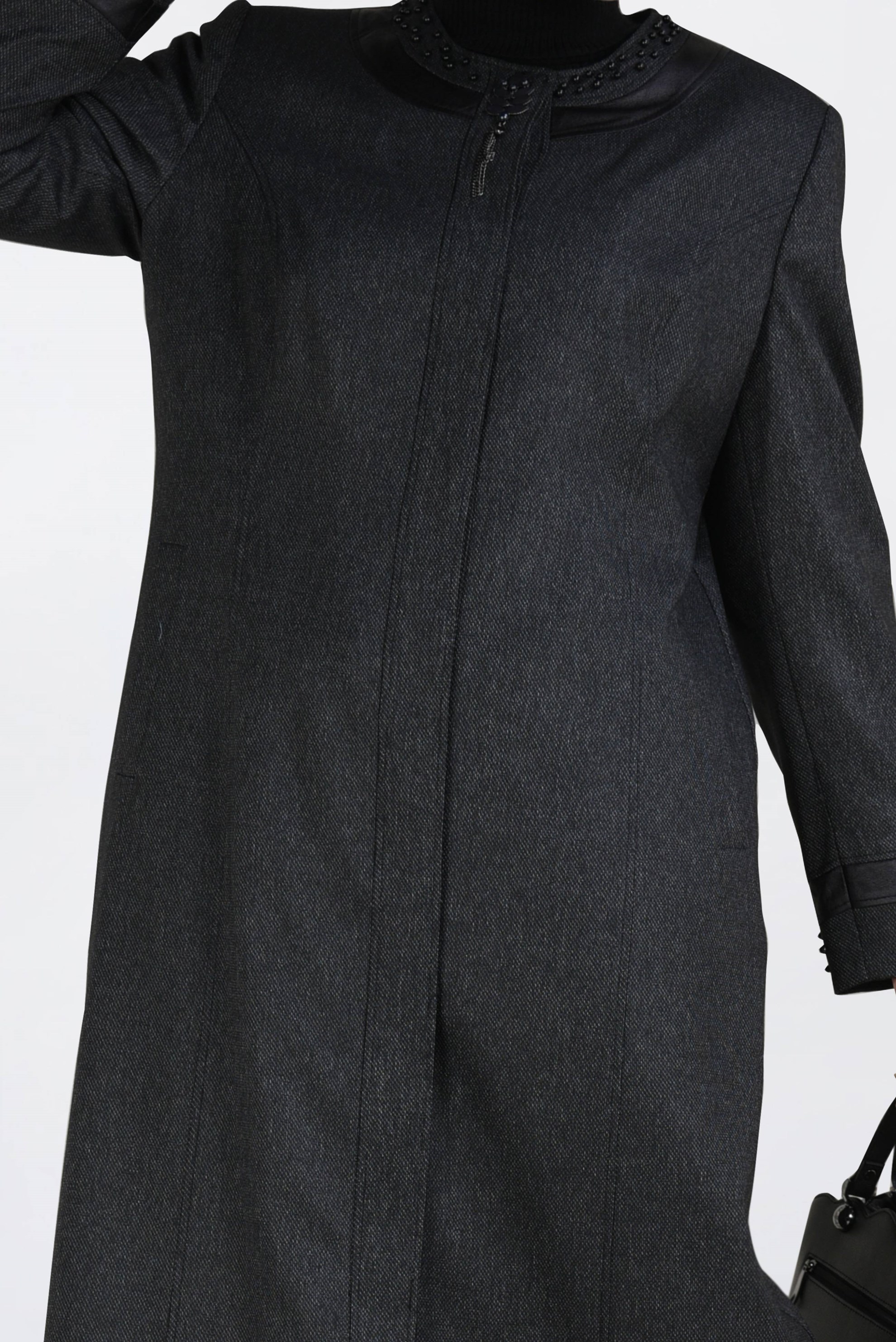Hijab clothing BLACK PEARL DETAILED TOPCOAT 1318 