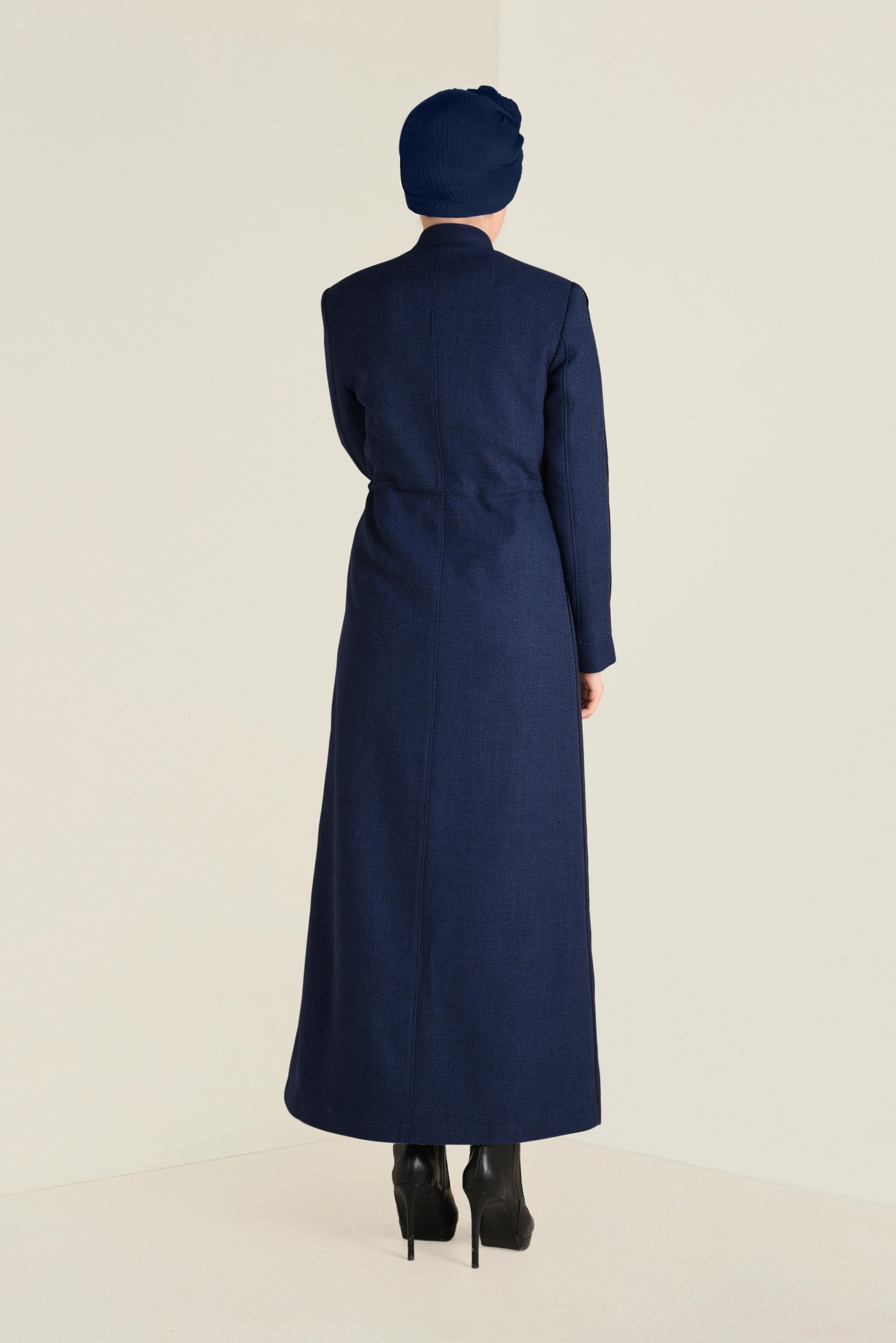 Tesettür giyim LACİVERT HAKİM YAKA PARDESÜ 1338