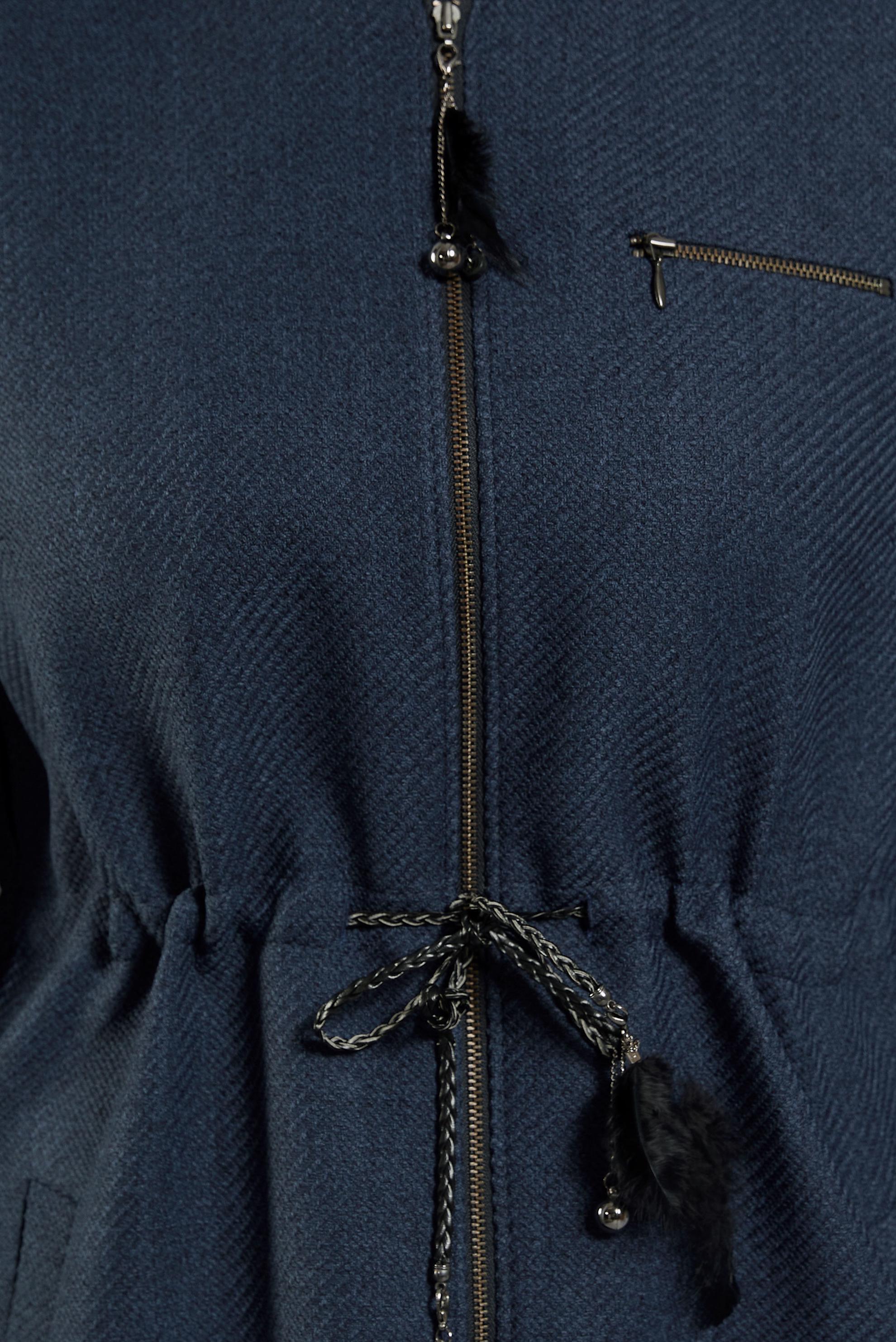 Vêtements hijab BLEU MARINE COAT DE FINITION À COL MAO 1338