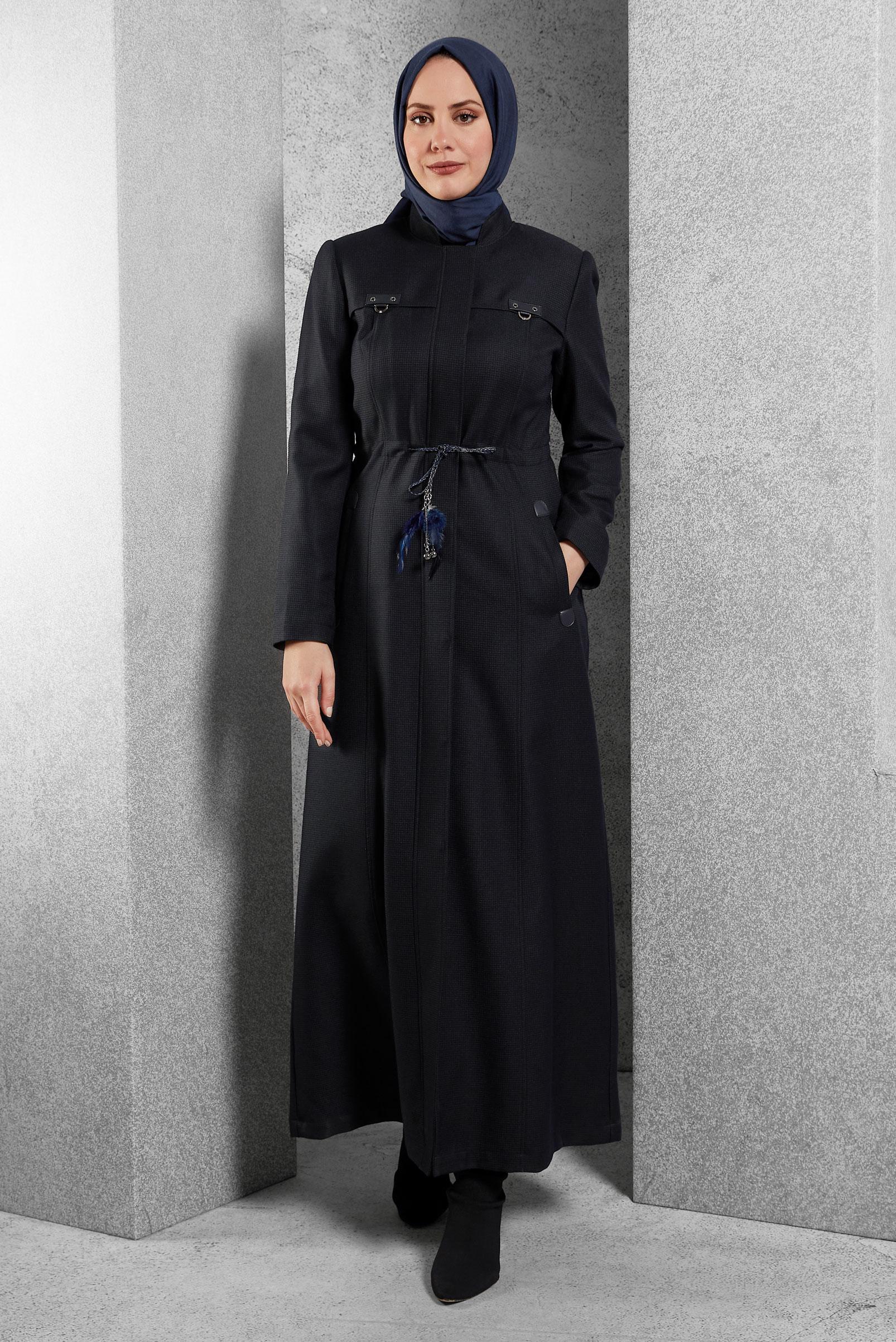 Hijab clothing KHAKI TIED WAIST TOPCOAT 1348