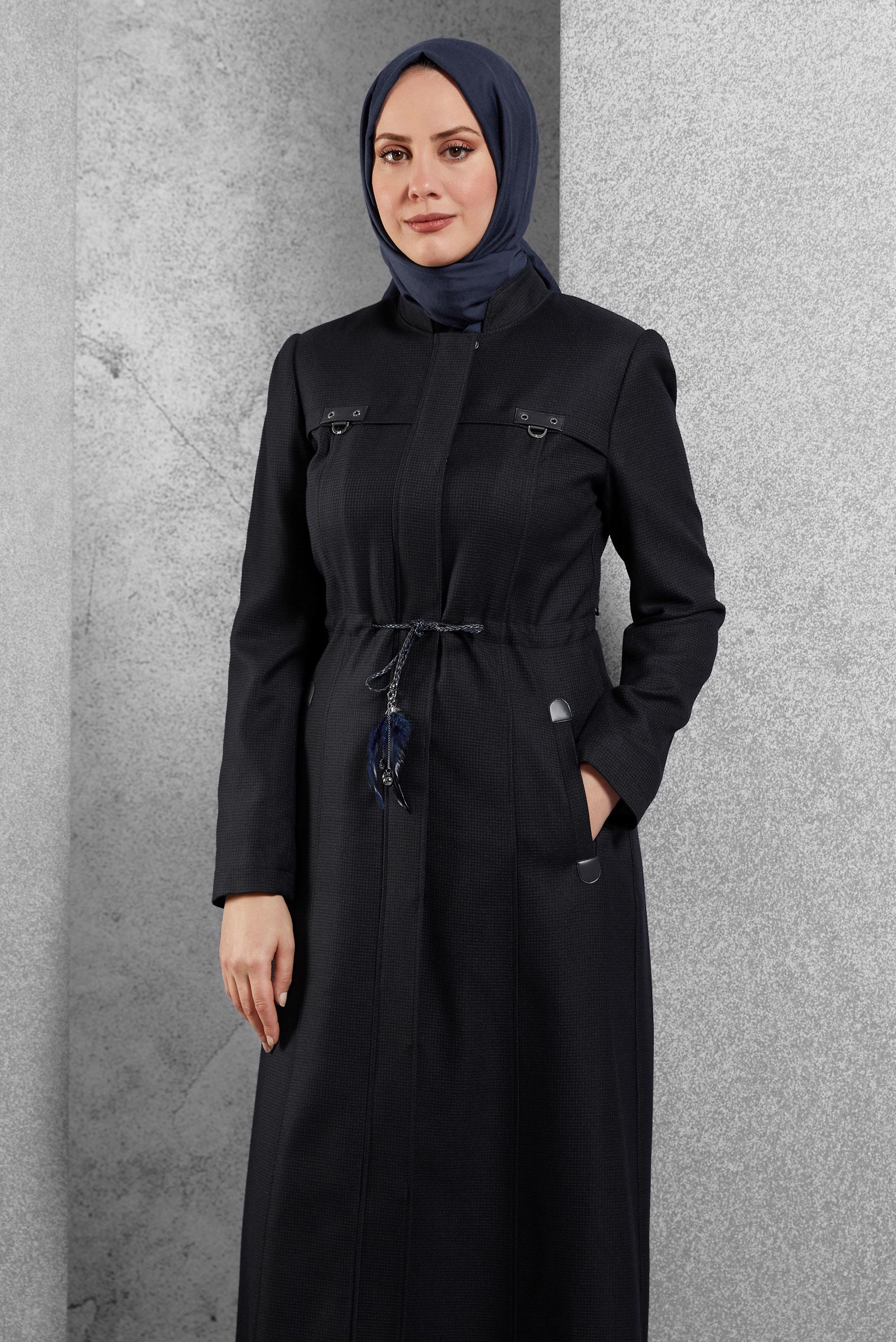 Hijab clothing KHAKI TIED WAIST TOPCOAT 1348